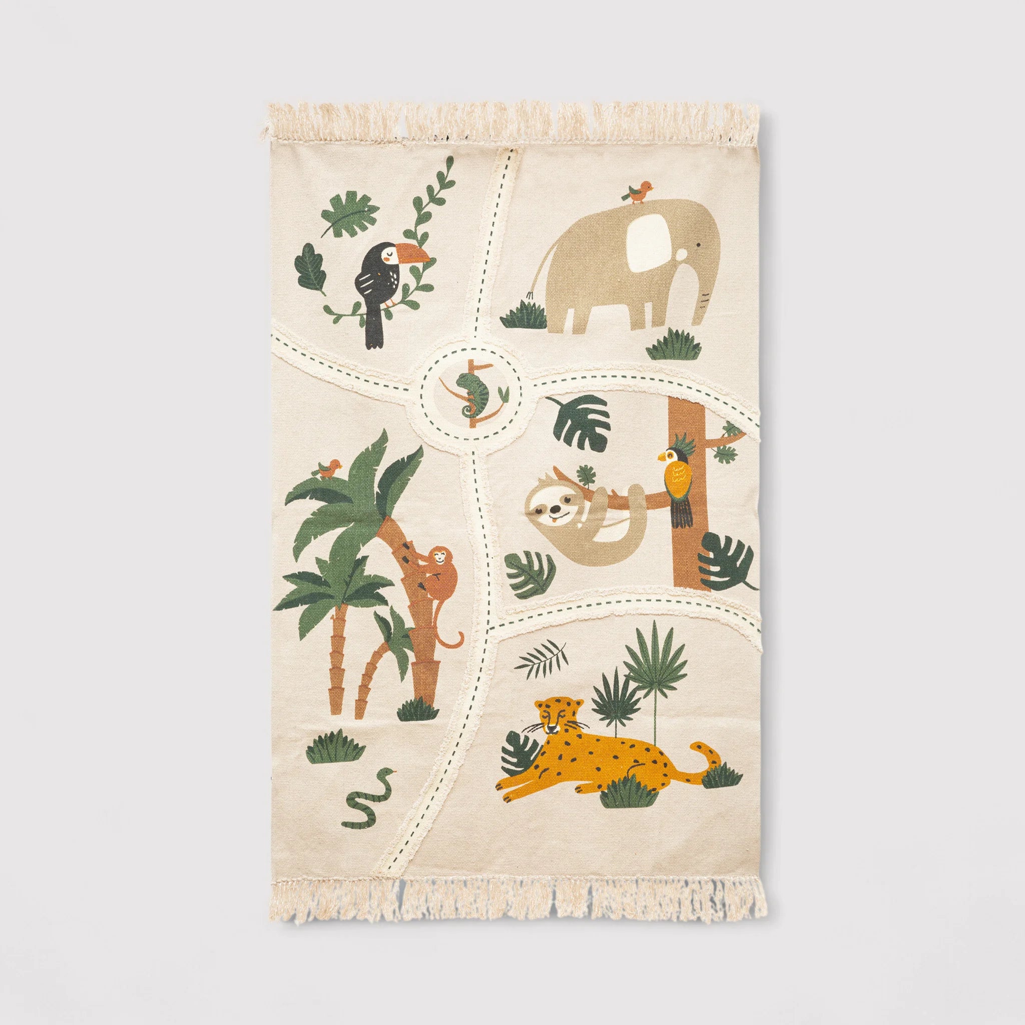 Puriri - Tappeto per cameretta a tema giungla 100x150 cm