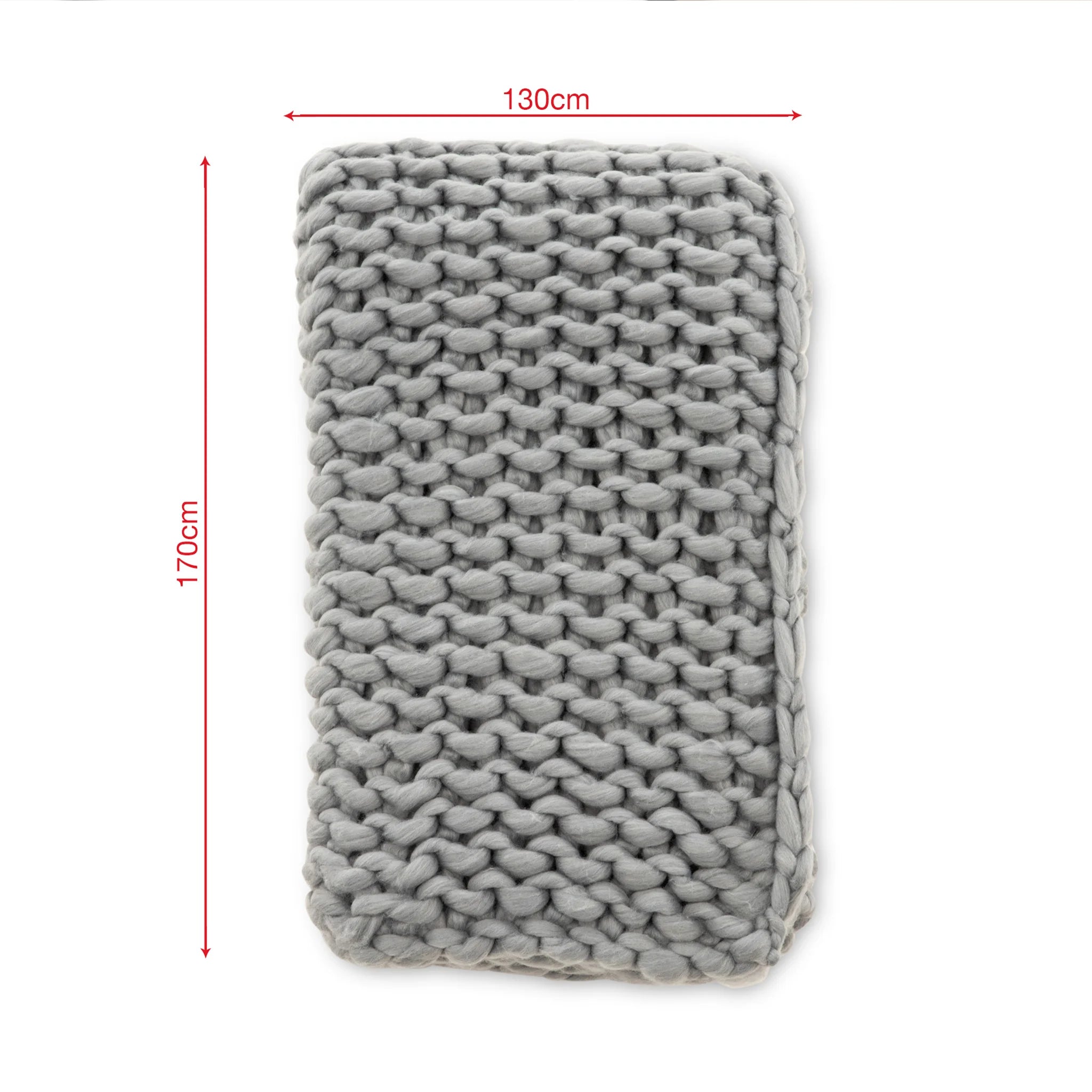 Jazar - Piccolo plaid grigio chiaro a trama grezza