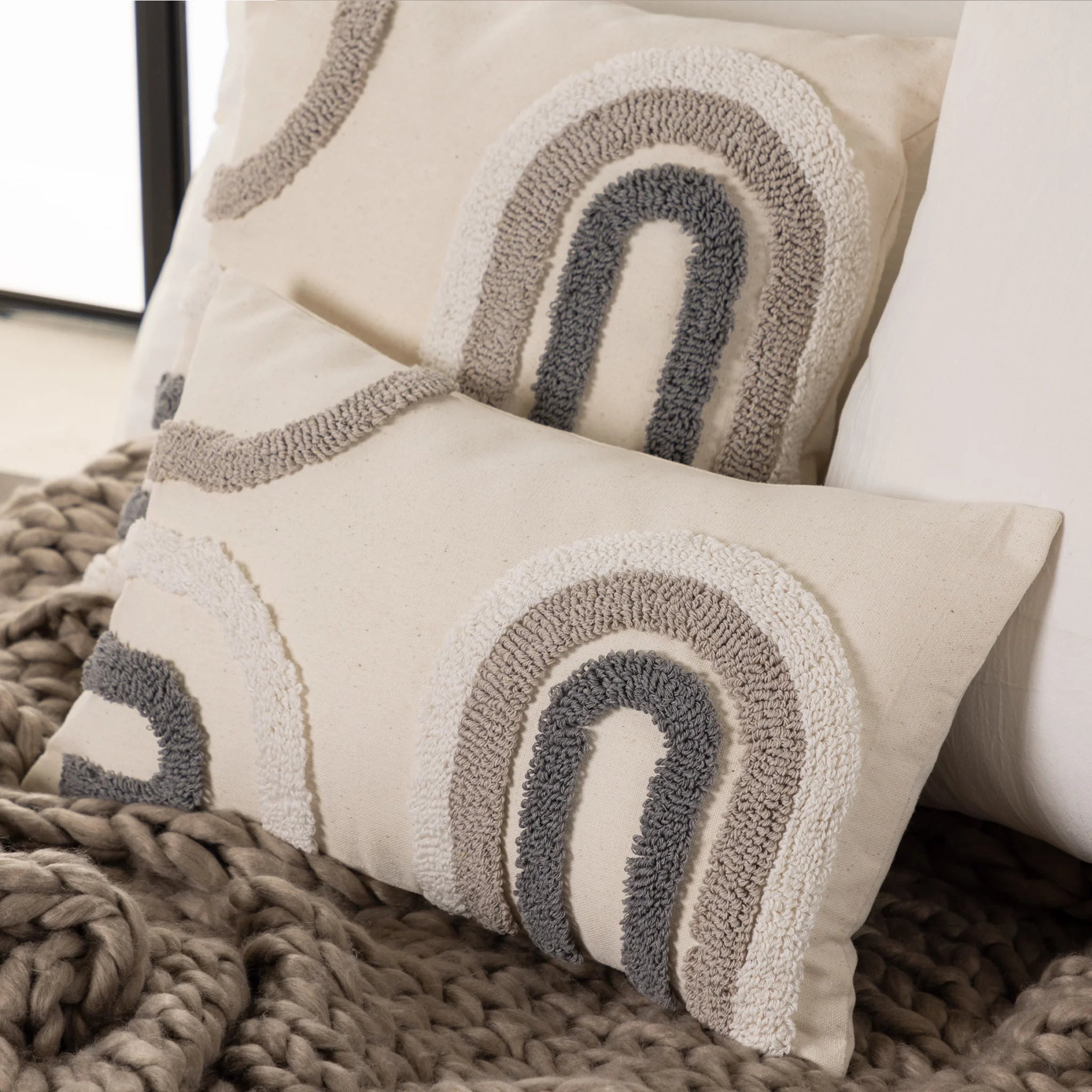 Ripsalis - Federa per cuscino da divano beige 30x50 cm