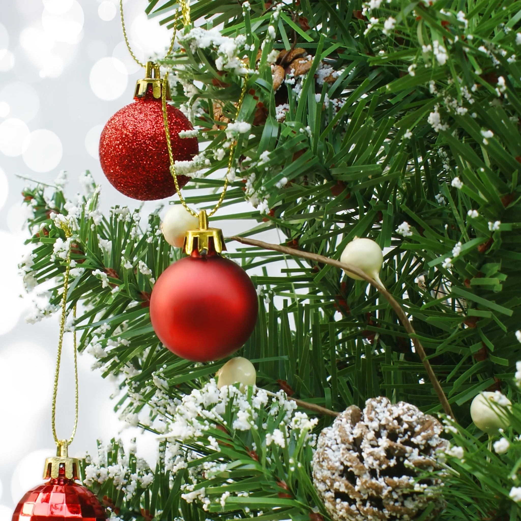 Fakra - 26 sfere natalizie rosse per decorazione albero