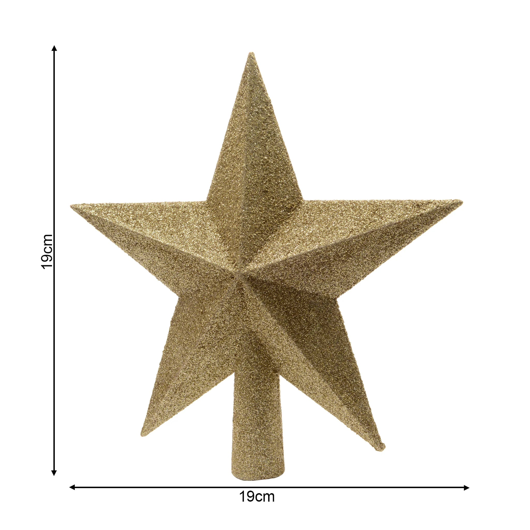 Dakala - Puntale dorato a stella per albero di Natale