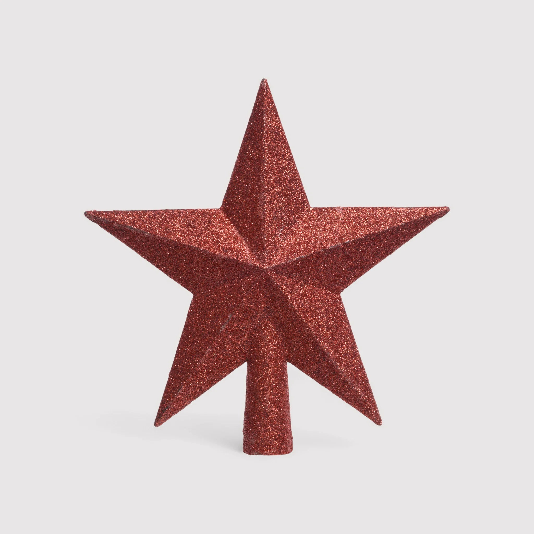 Jucara - Puntale a stella rosso glitterato per albero di Natale