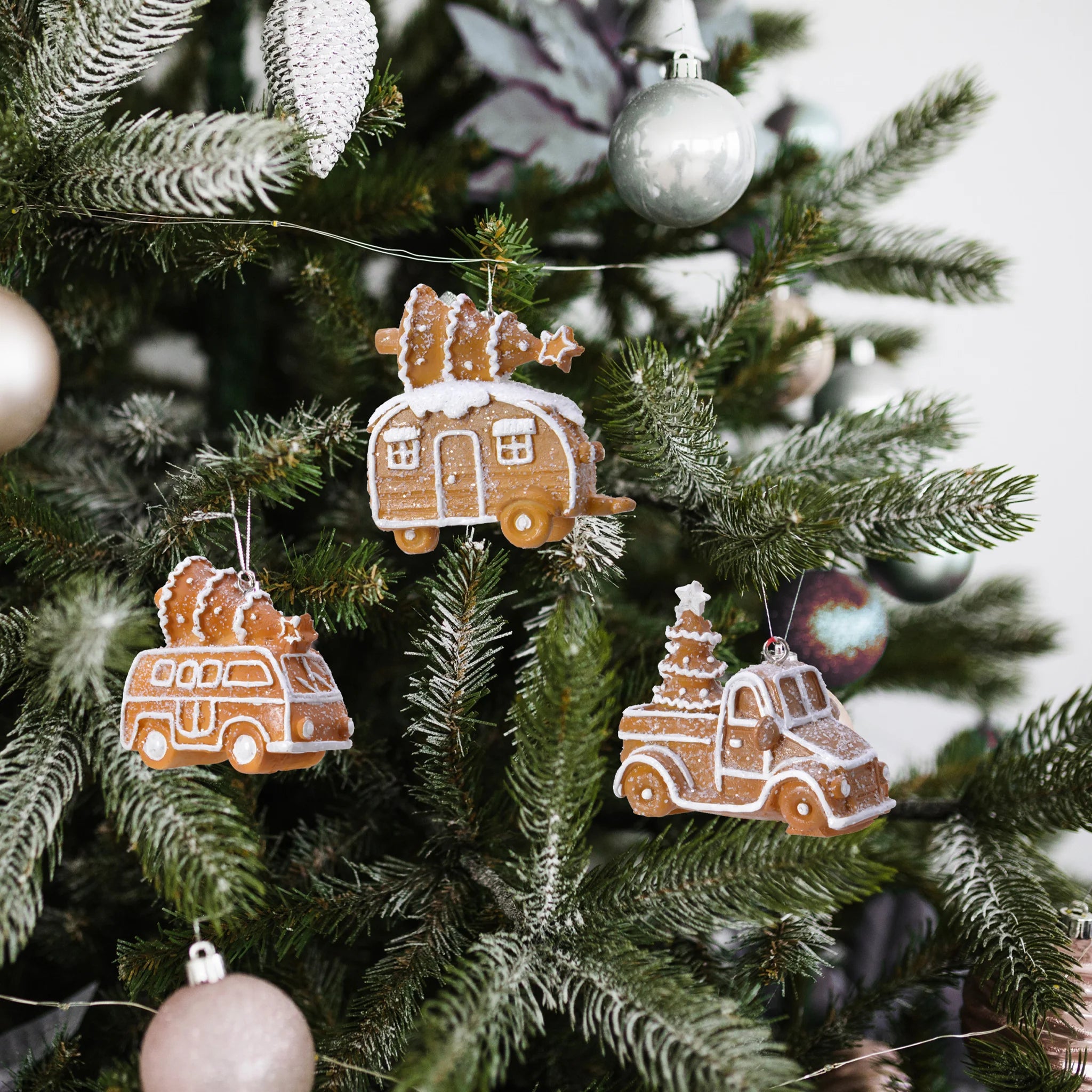 Nepeta - Set 3 decorazioni per abete a forma di macchinina