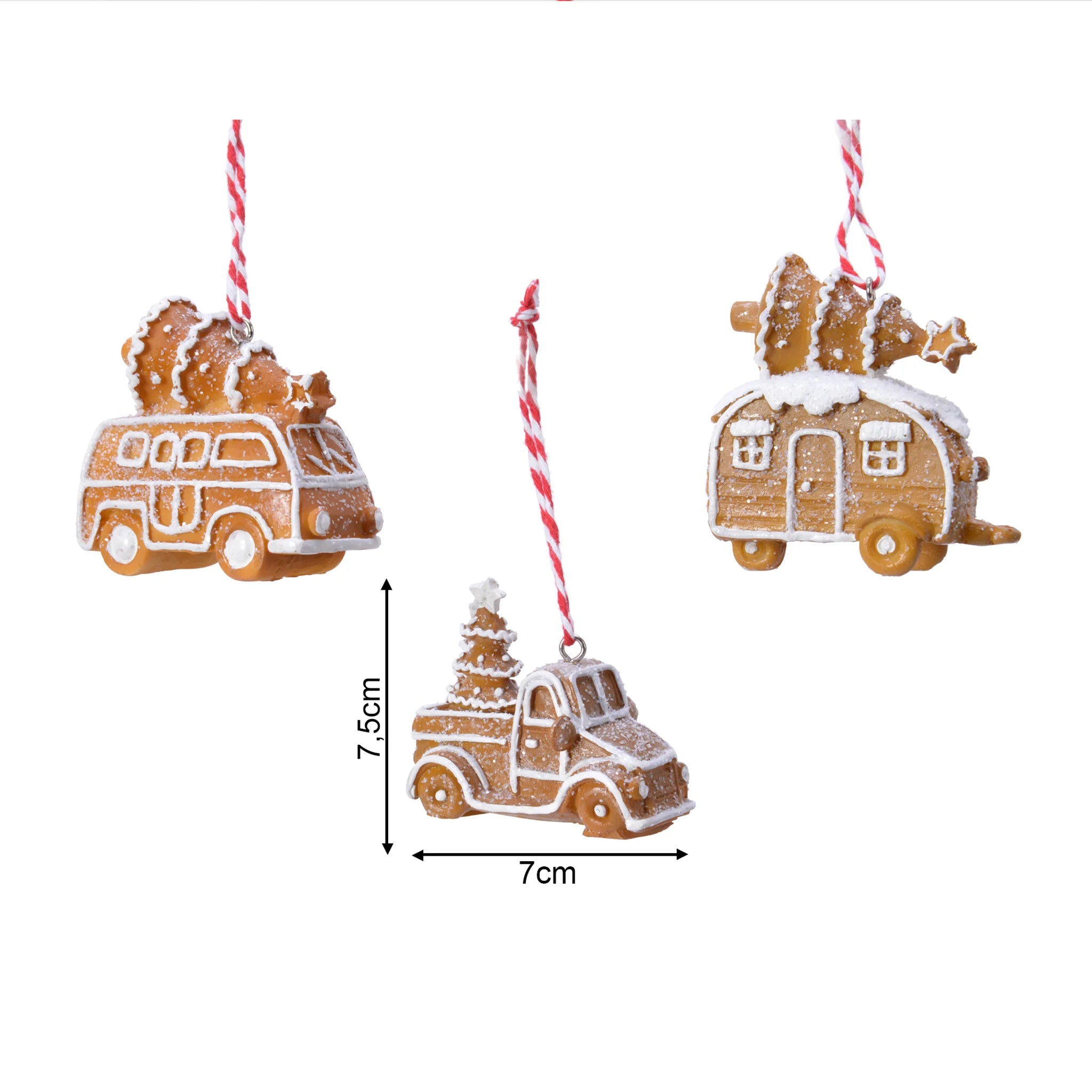 Nepeta - Set 3 decorazioni per abete a forma di macchinina