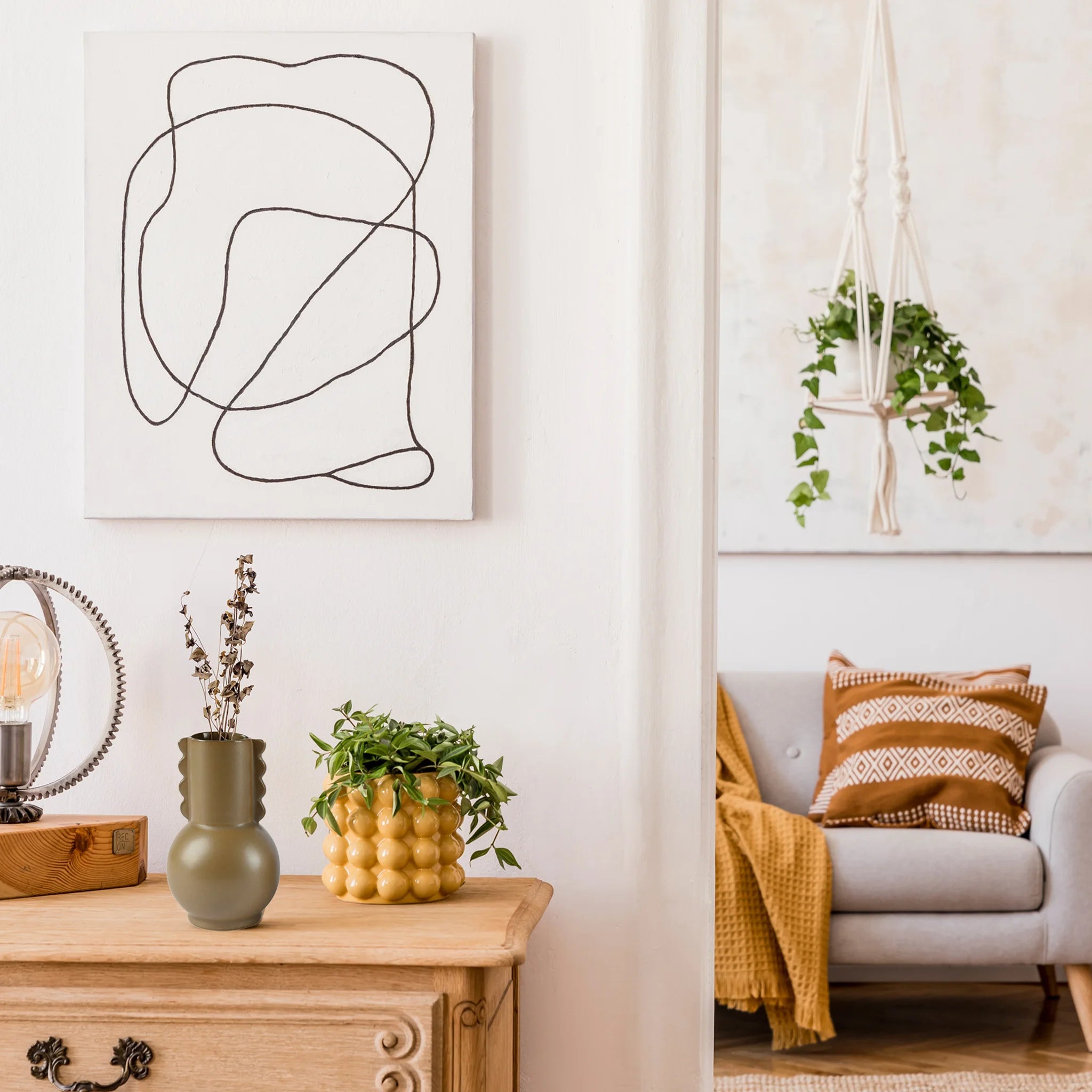 Bubinga - Vaso moderno da centrotavola marrone