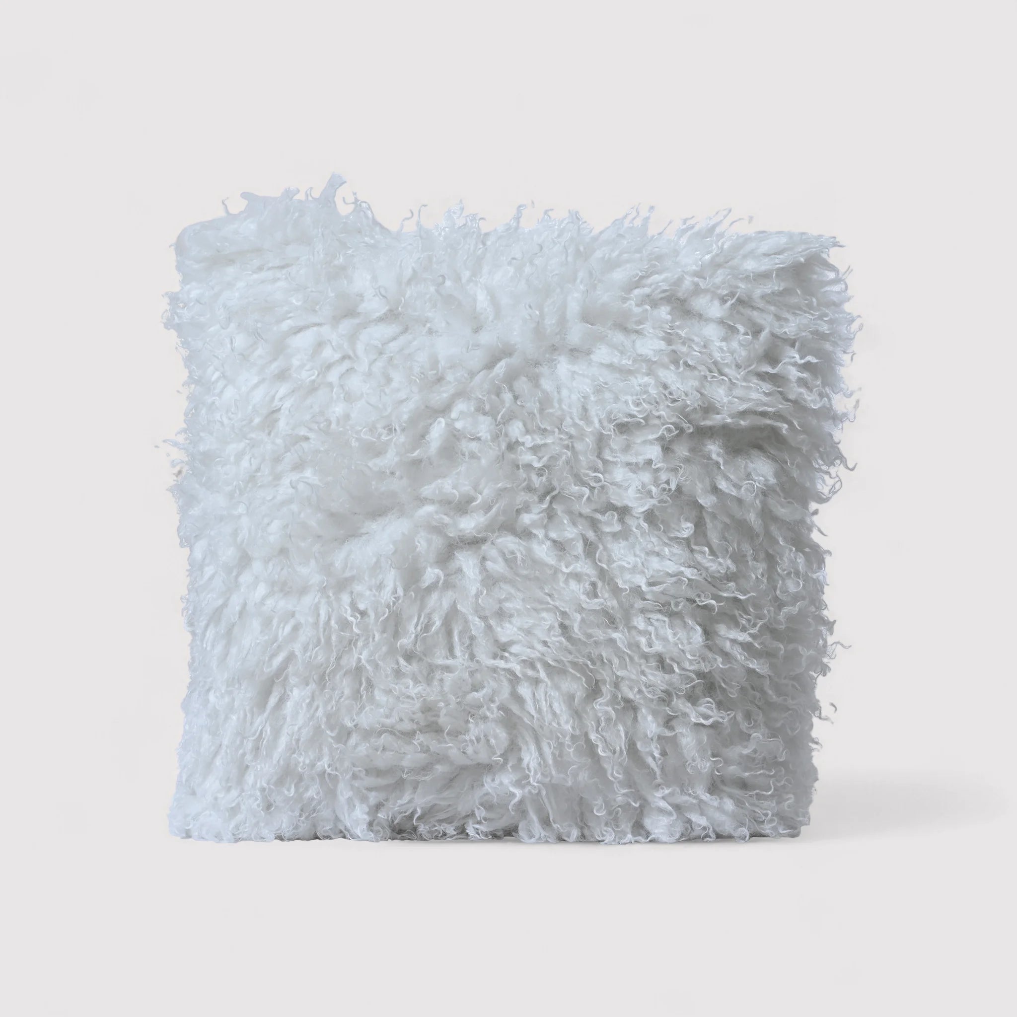 Yulmu - Cuscino decorativo bianco in poliestere effetto mongolian