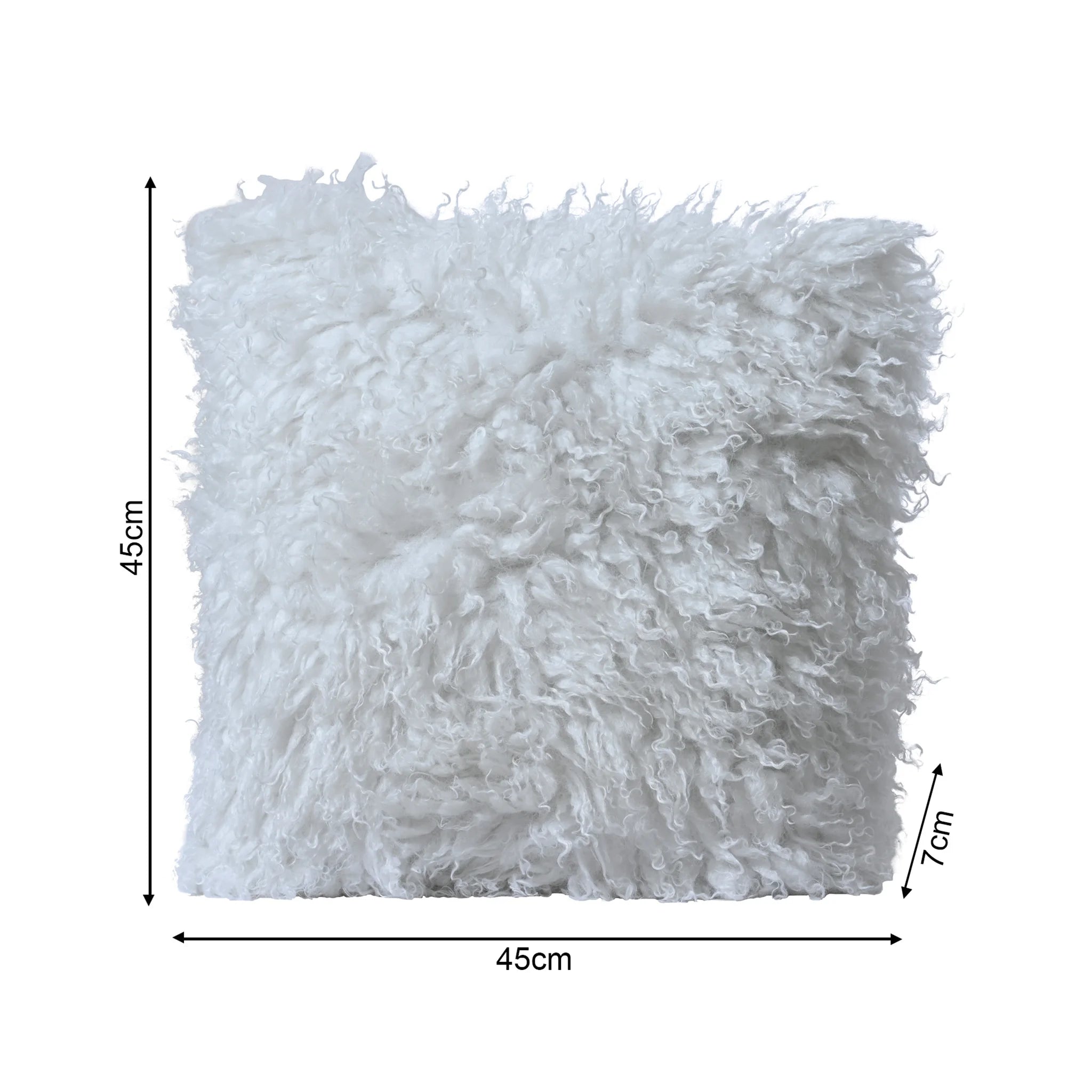 Yulmu - Cuscino decorativo bianco in poliestere effetto mongolian