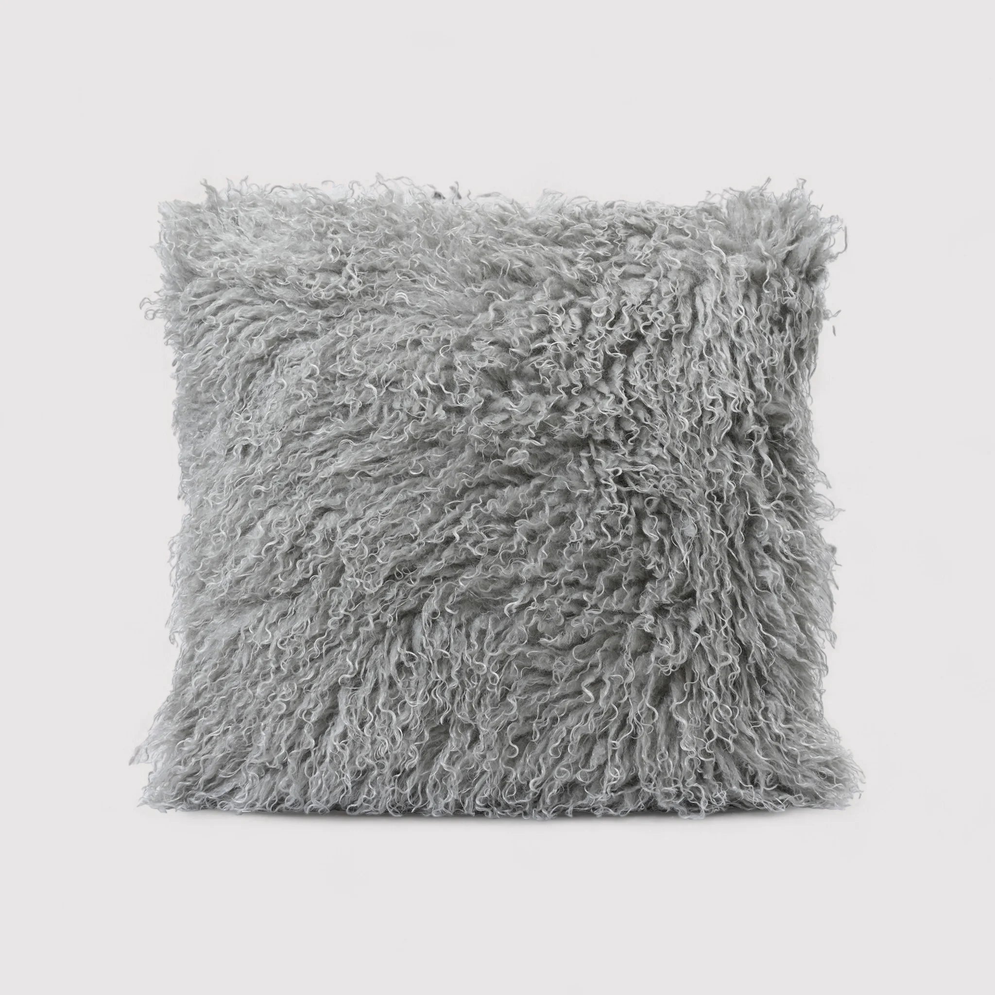 Ormosia - Cuscino quadrato grigio in poliestere effetto mongolian