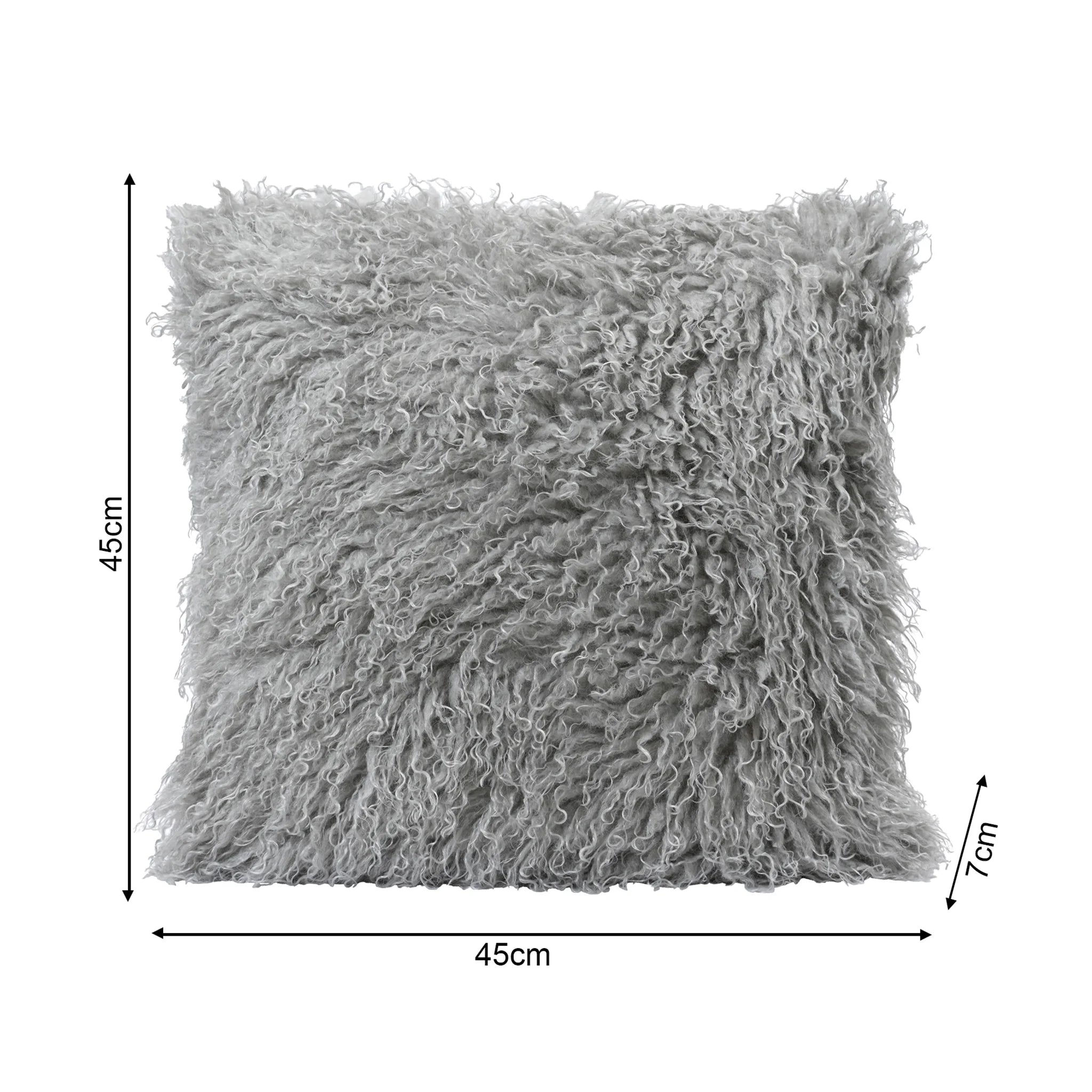 Ormosia - Cuscino quadrato grigio in poliestere effetto mongolian