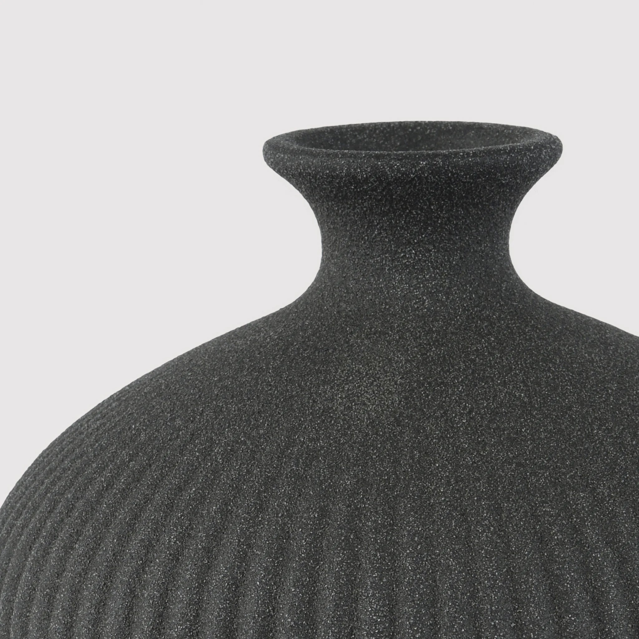 Ayous - Vaso decorativo a forma di giara in gres nero