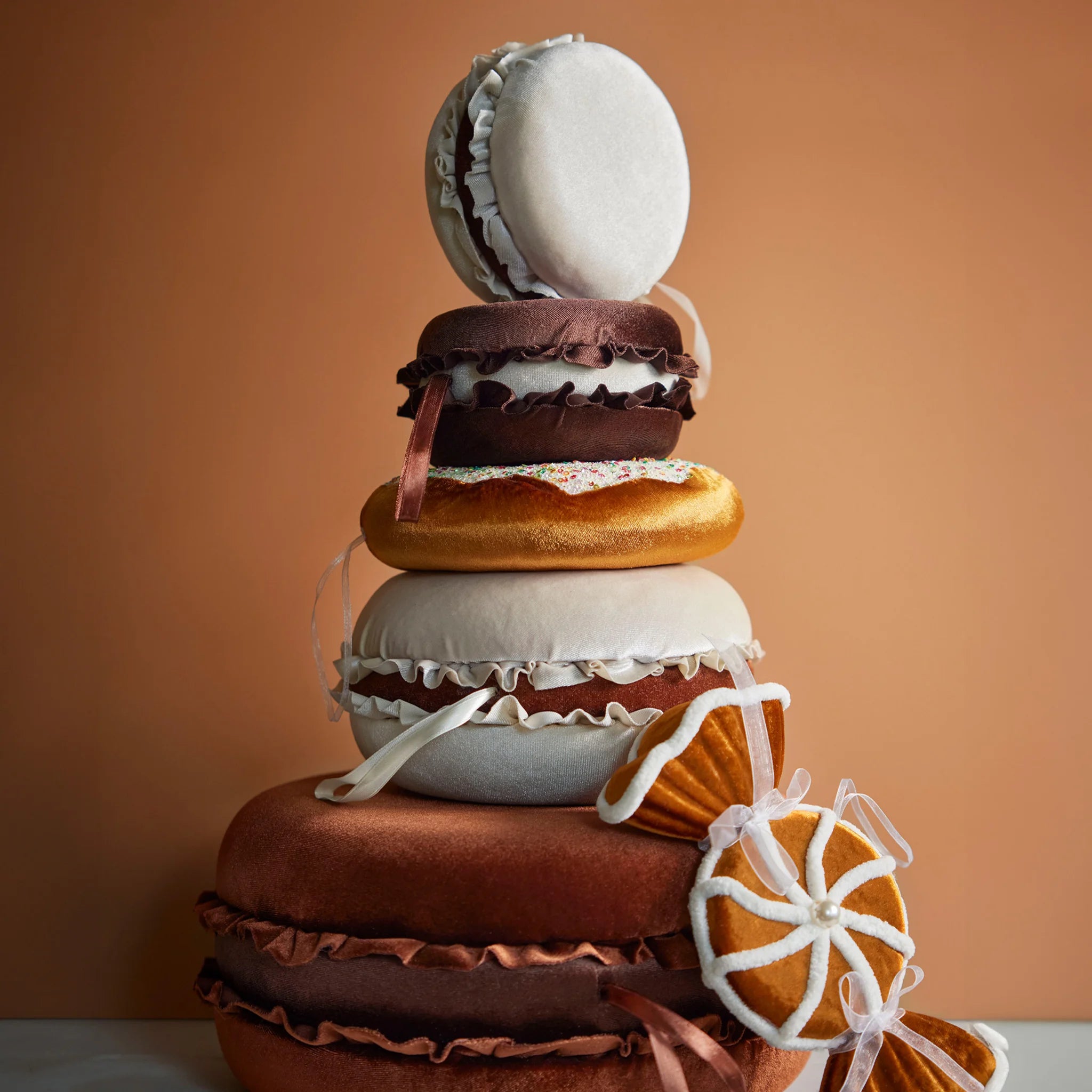 Juam - 3 pendenti a forma di macaron per albero di Natale