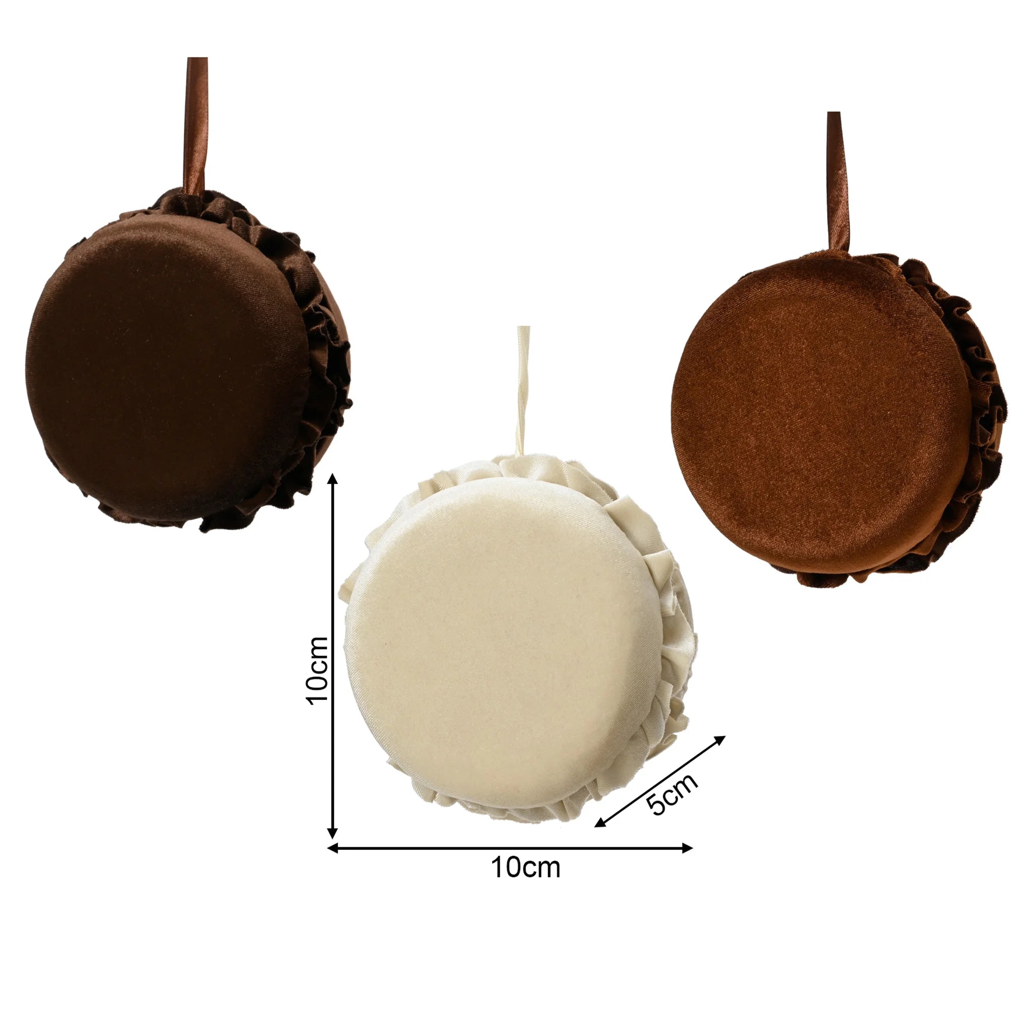 Juam - 3 pendenti a forma di macaron per albero di Natale