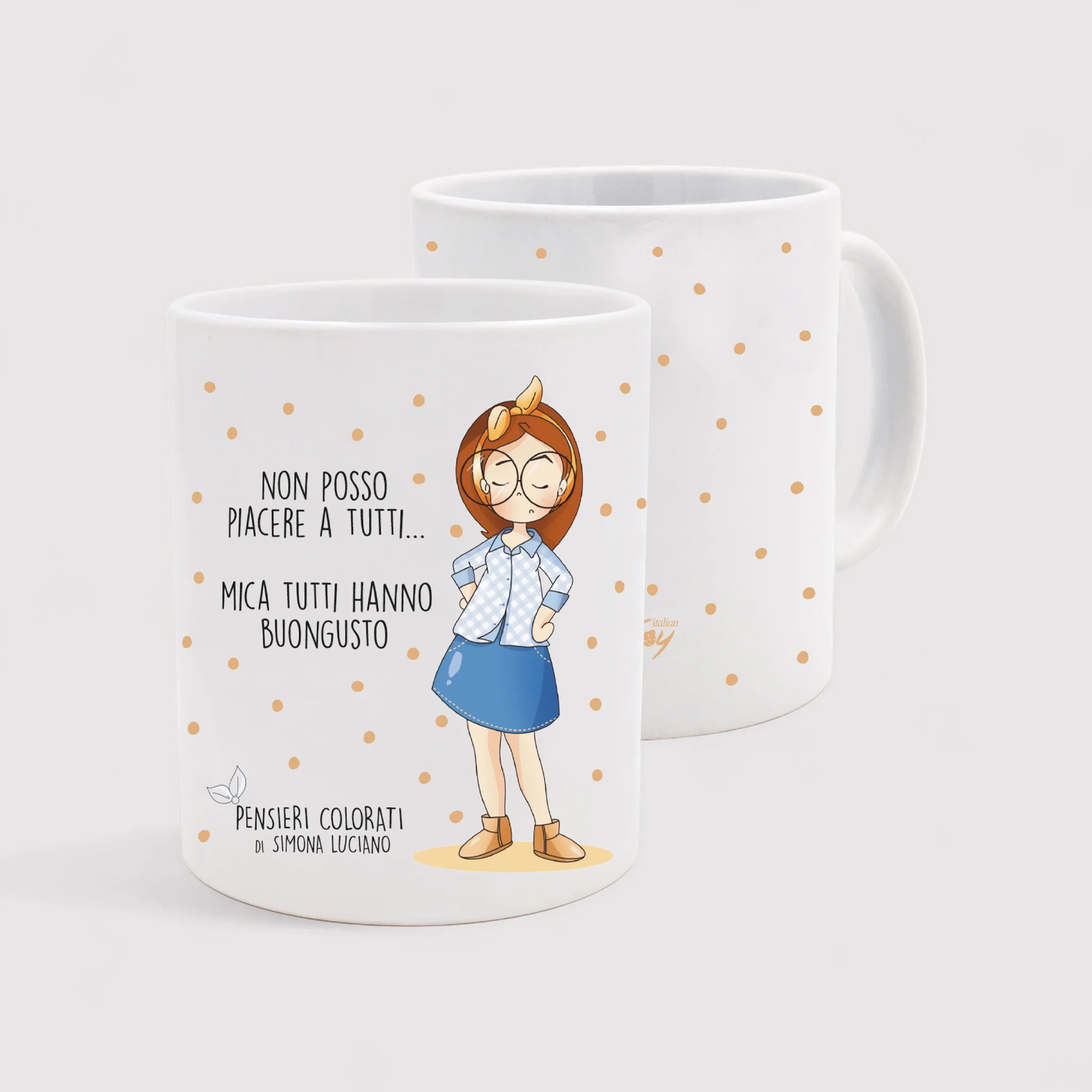 Set 1 tazza in ceramica e bicchiere con candela fragranza gelsomino