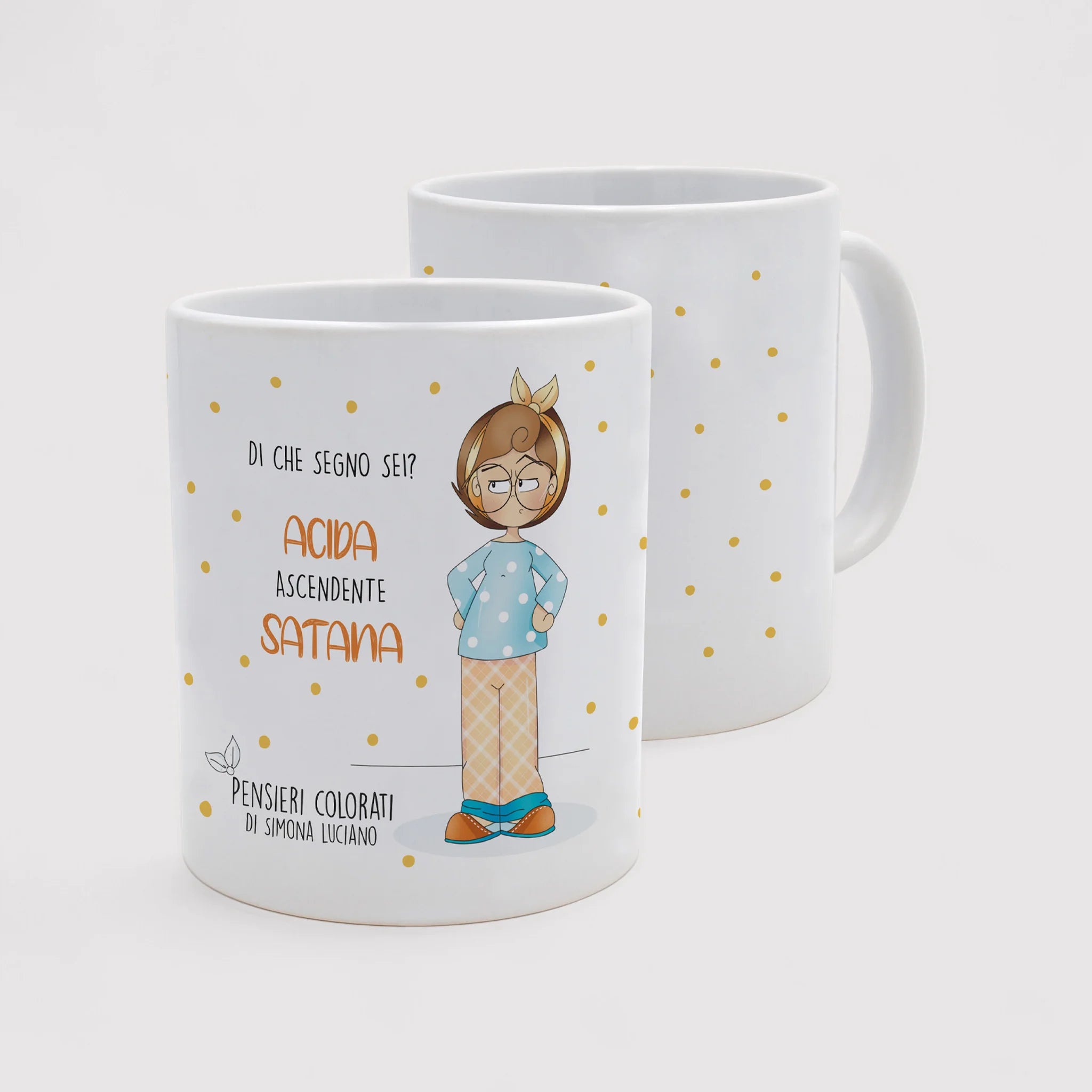 Set 1 tazza in ceramica e bicchiere con candela fragranza agrumi