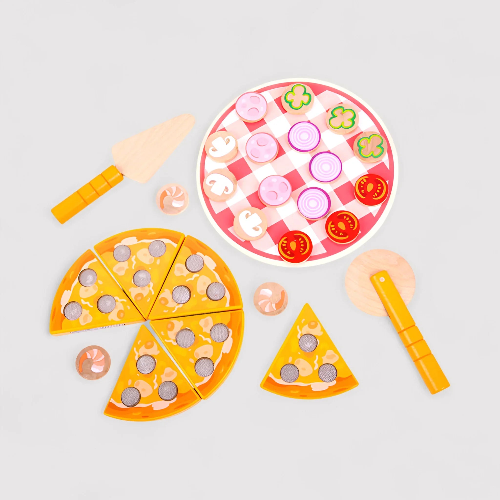 Okhar - Pizza giocattolo in legno per bambini con accessori
