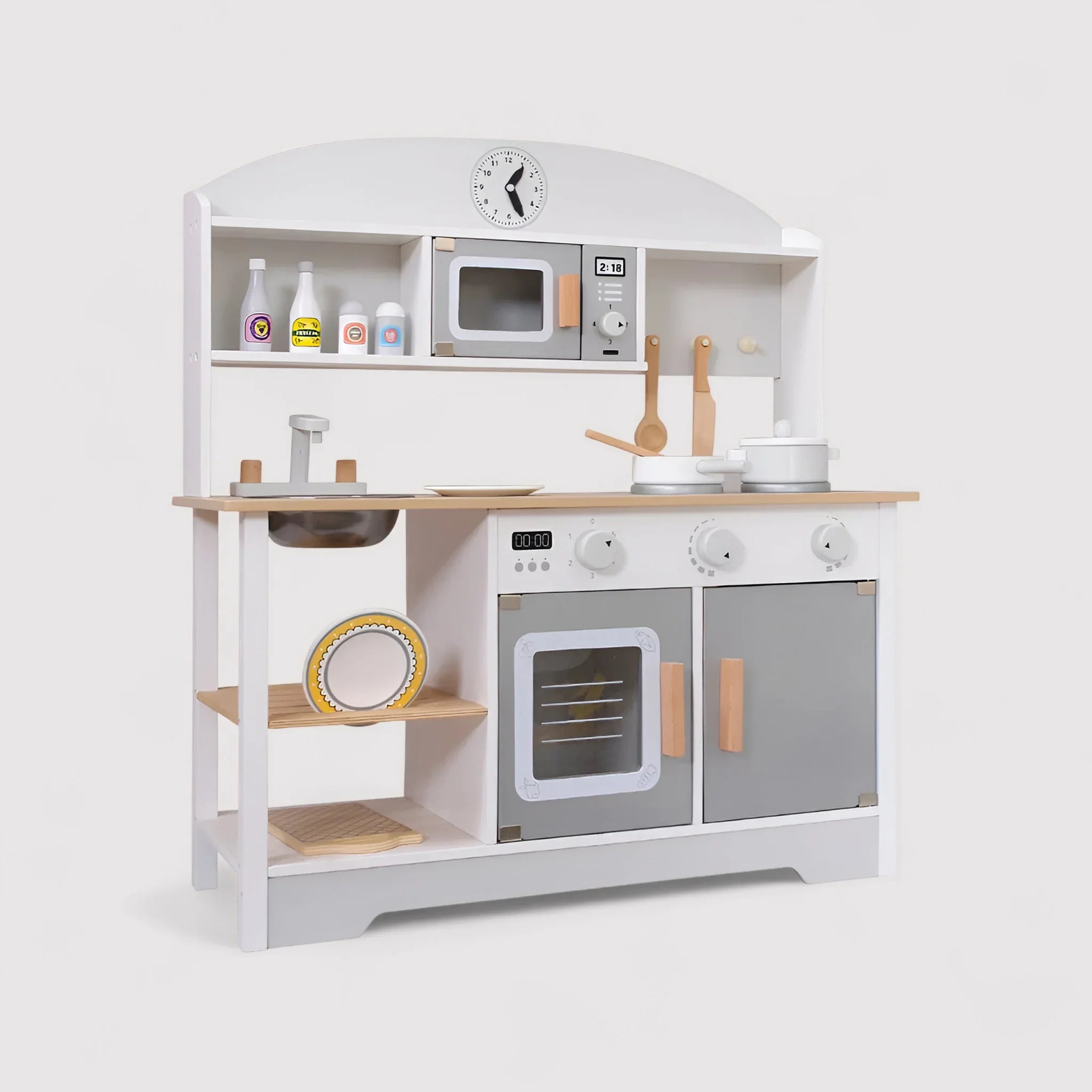 Manul - Cucina giocattolo in legno per bambini con forno e lavandino