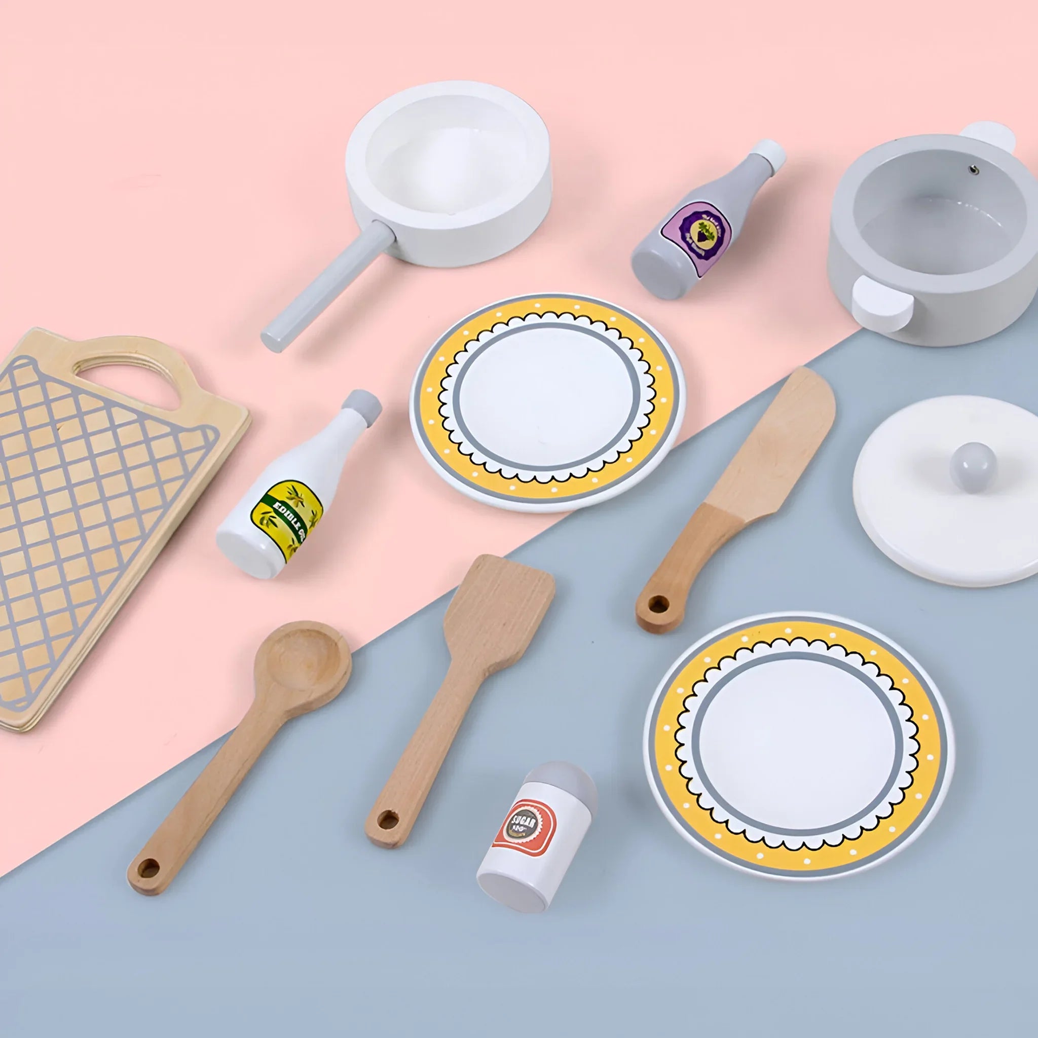 Manul - Cucina giocattolo in legno per bambini con forno e lavandino