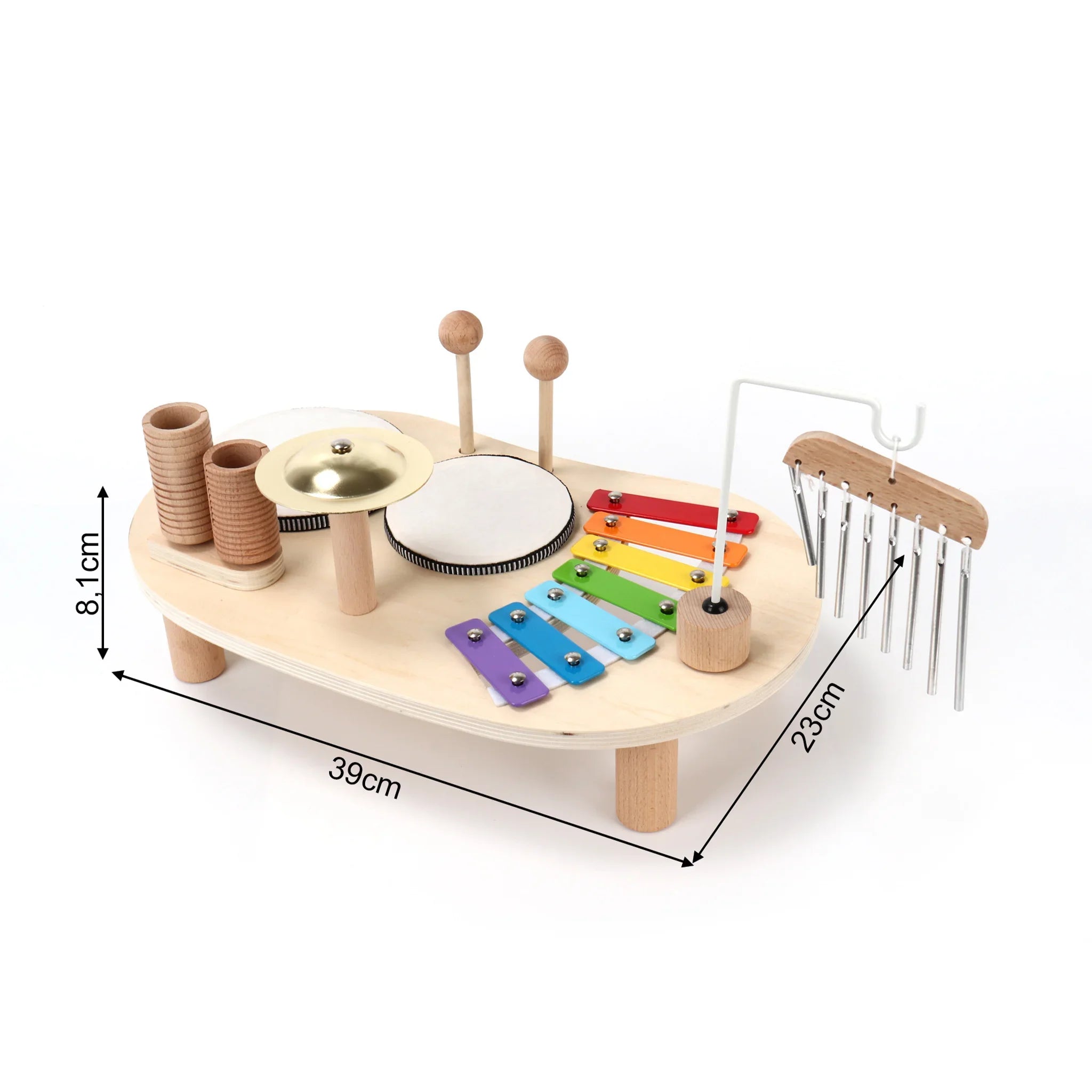 Yaya - Tavoletta con xilofono e tamburelli giocattolo per bambini