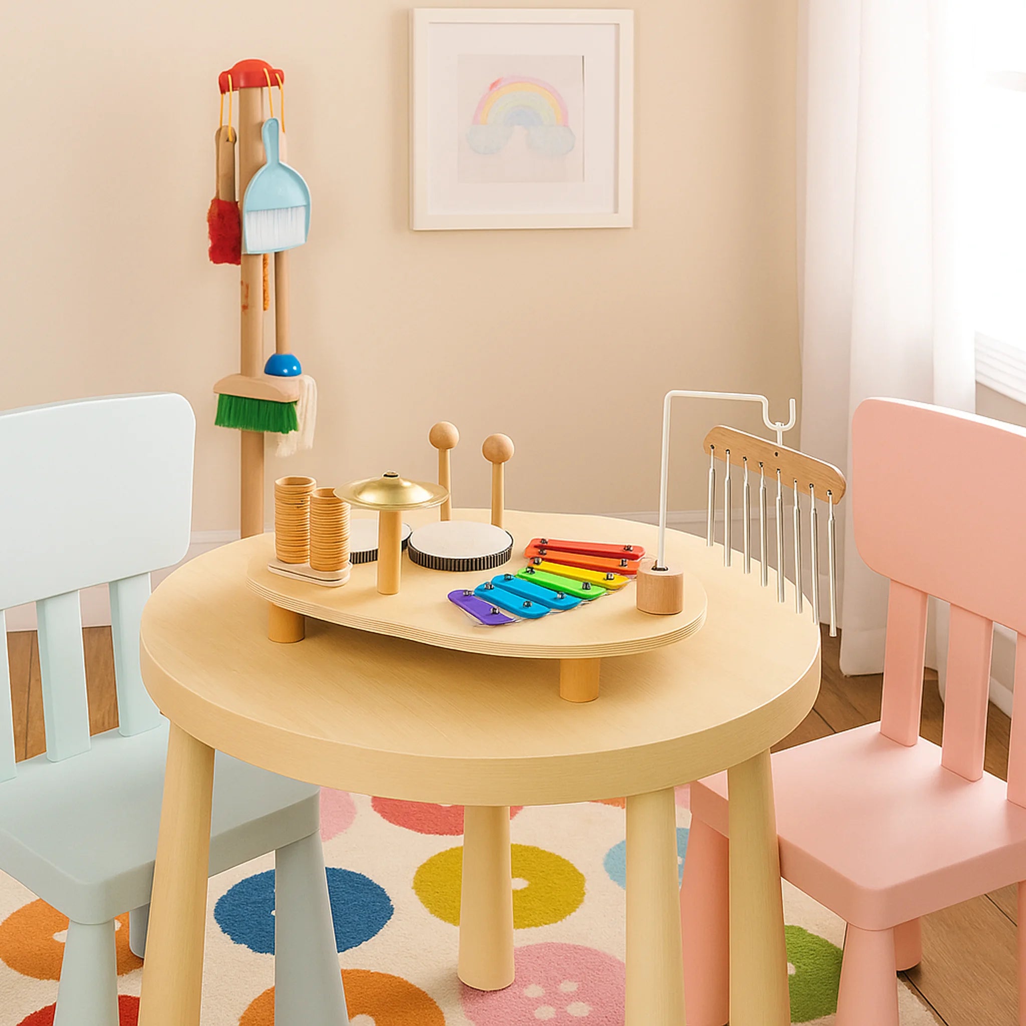 Yaya - Tavoletta con xilofono e tamburelli giocattolo per bambini