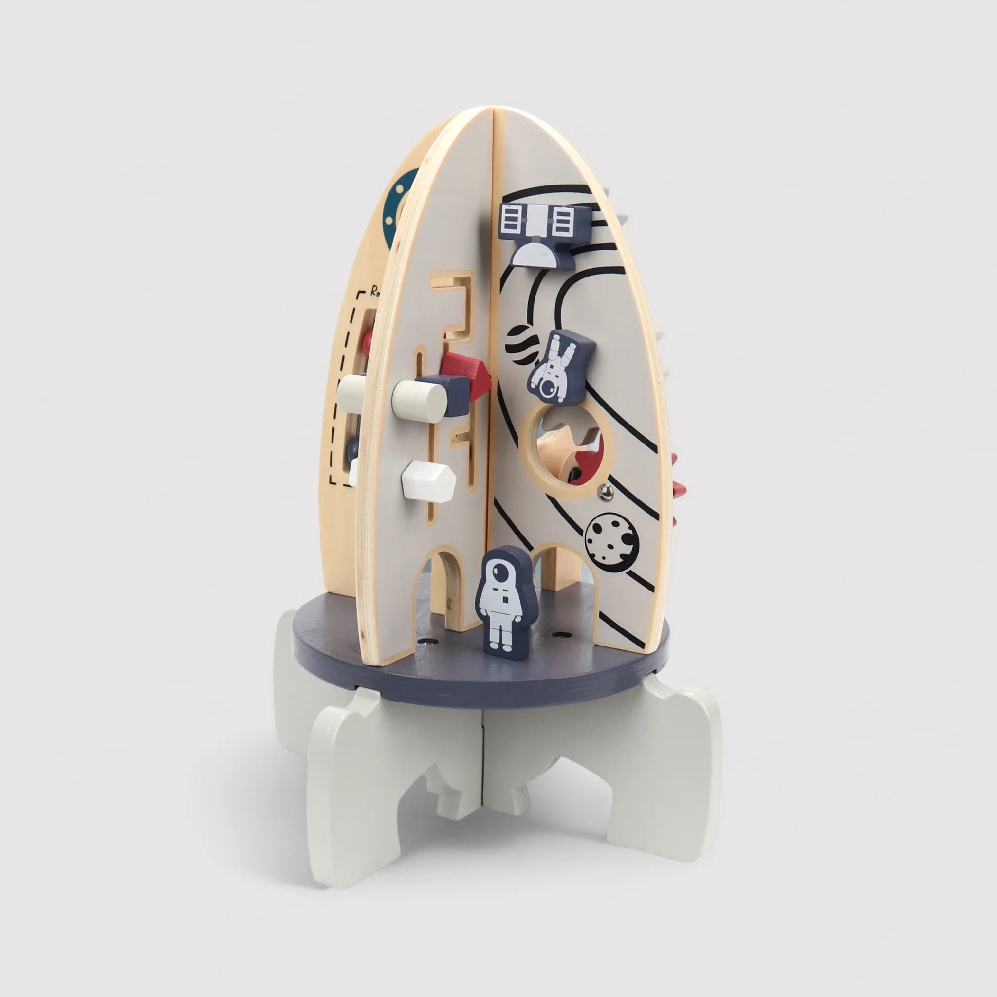 Pimela - Razzo spaziale montessoriano in legno per bambini
