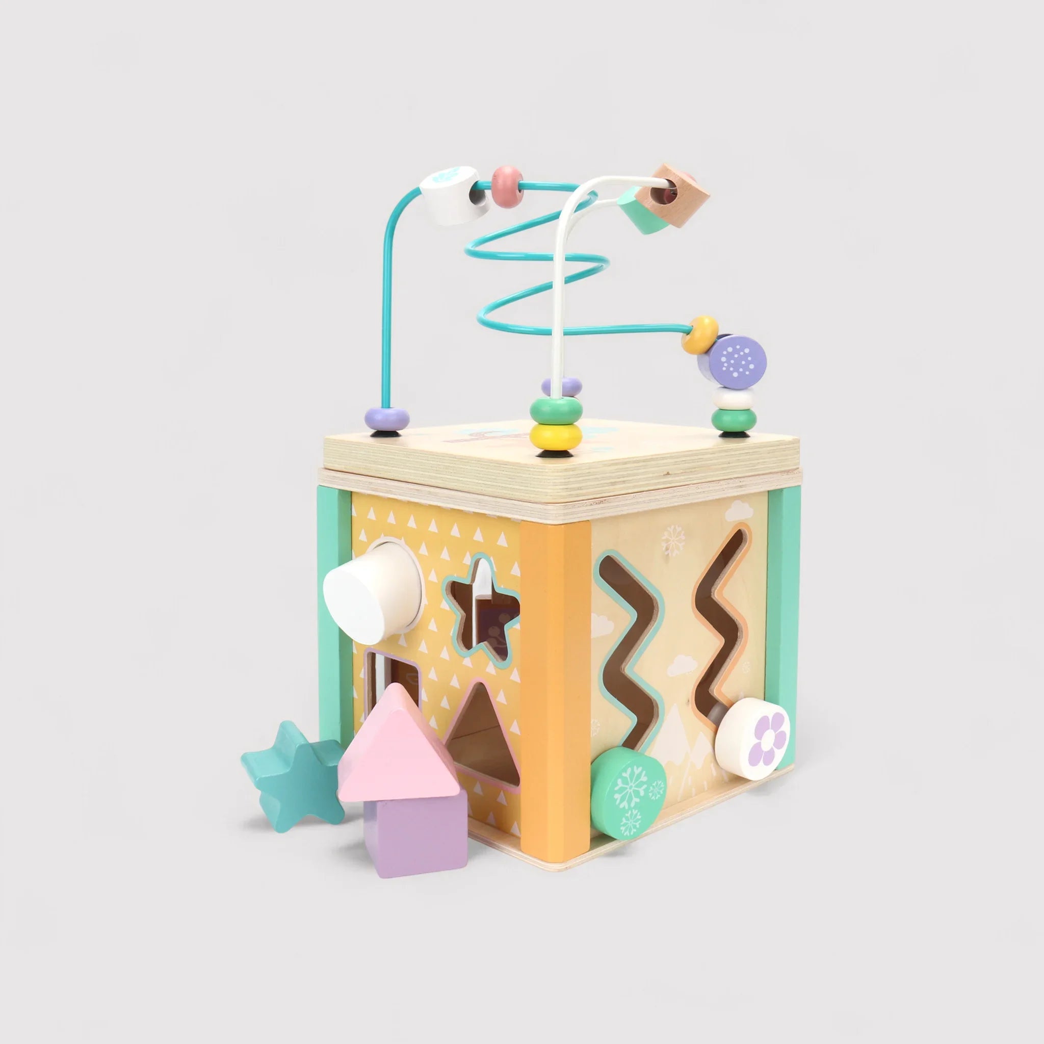 Amole - Cubo montessoriano in legno 5 giochi in 1