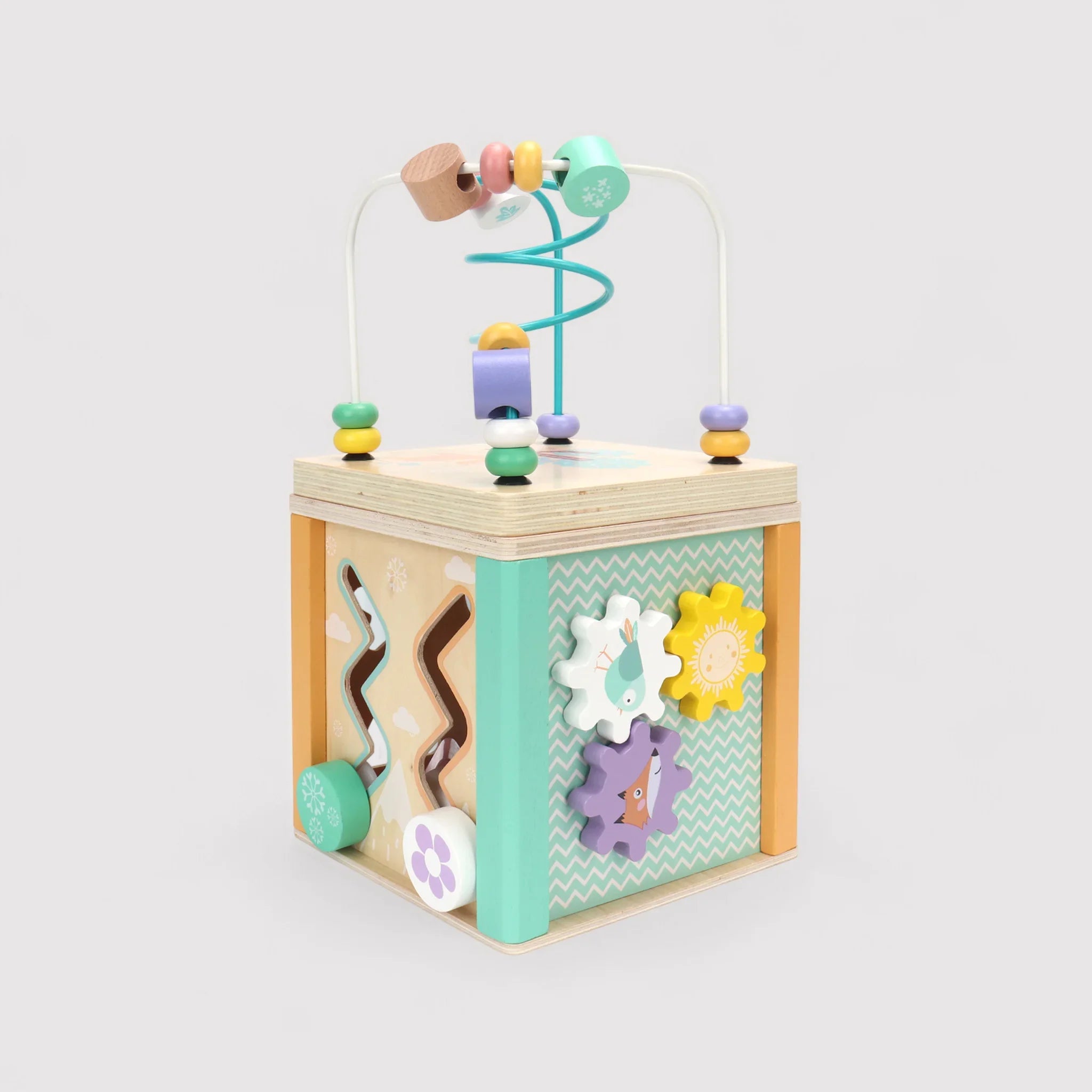 Amole - Cubo montessoriano in legno 5 giochi in 1