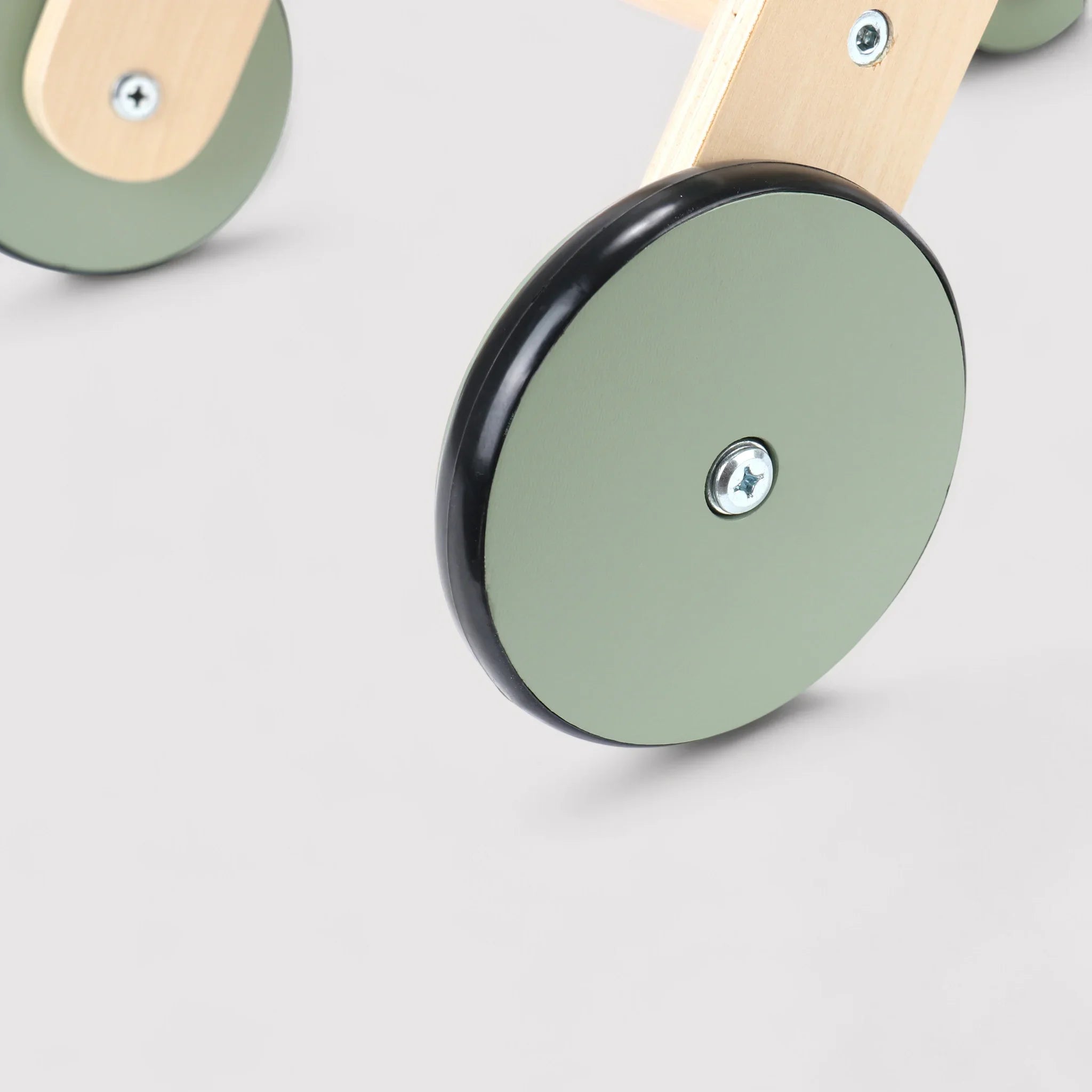 Bakly - Carrello giocattolo in legno verde e marrone