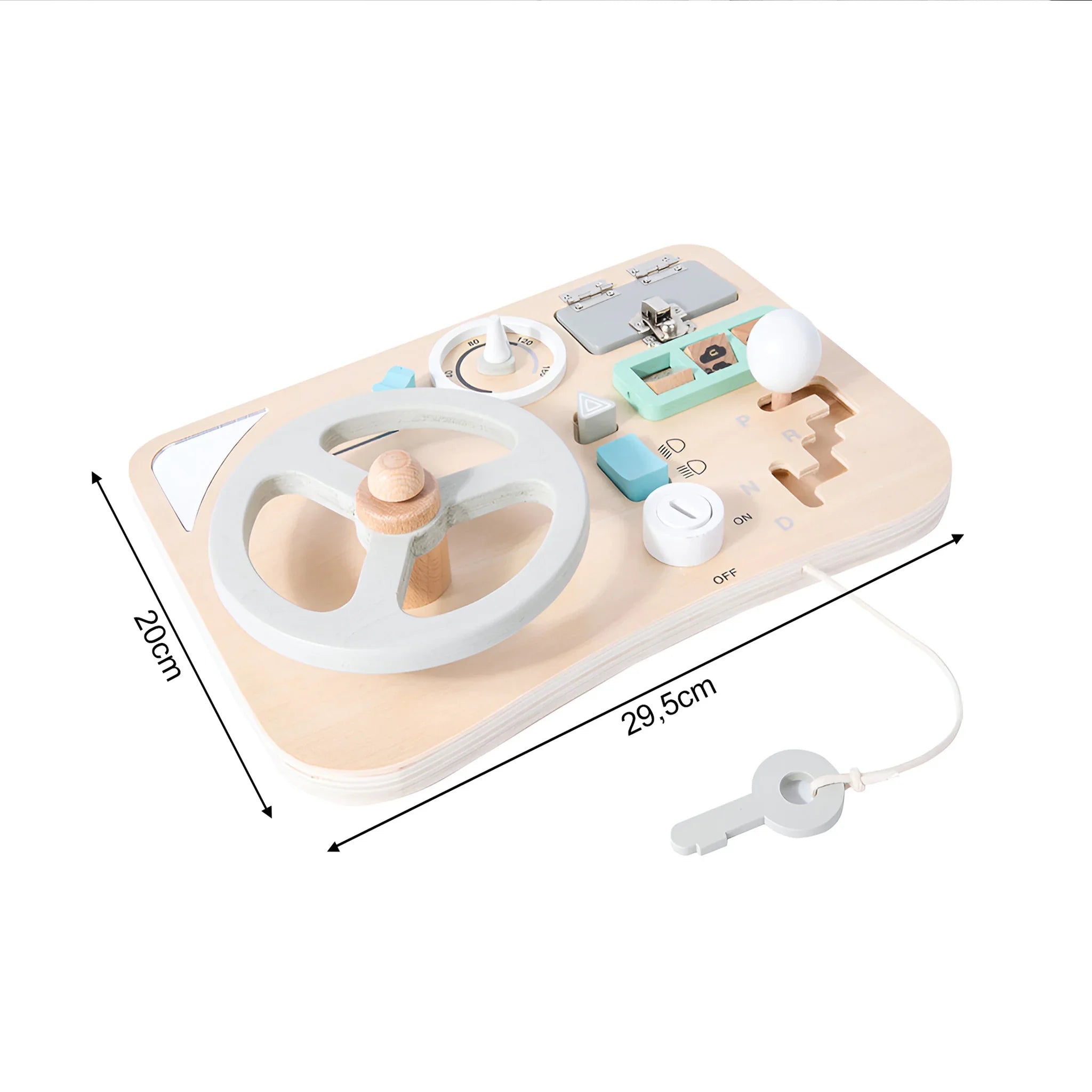 Dembani - Volante giocattolo con cruscotto in legno