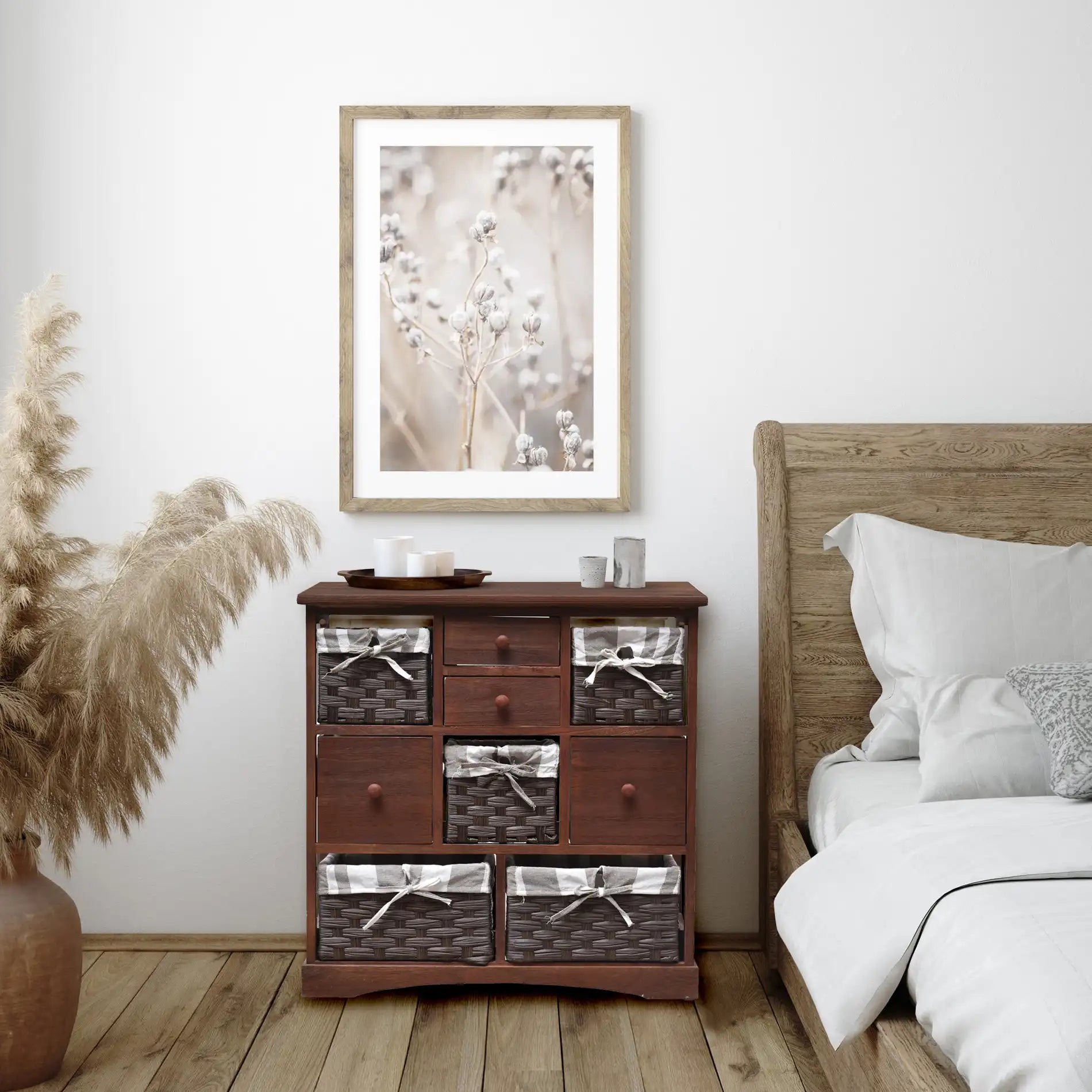 Cicely - Credenza da cucina in stile country con 4 cassetti e 5 cestini