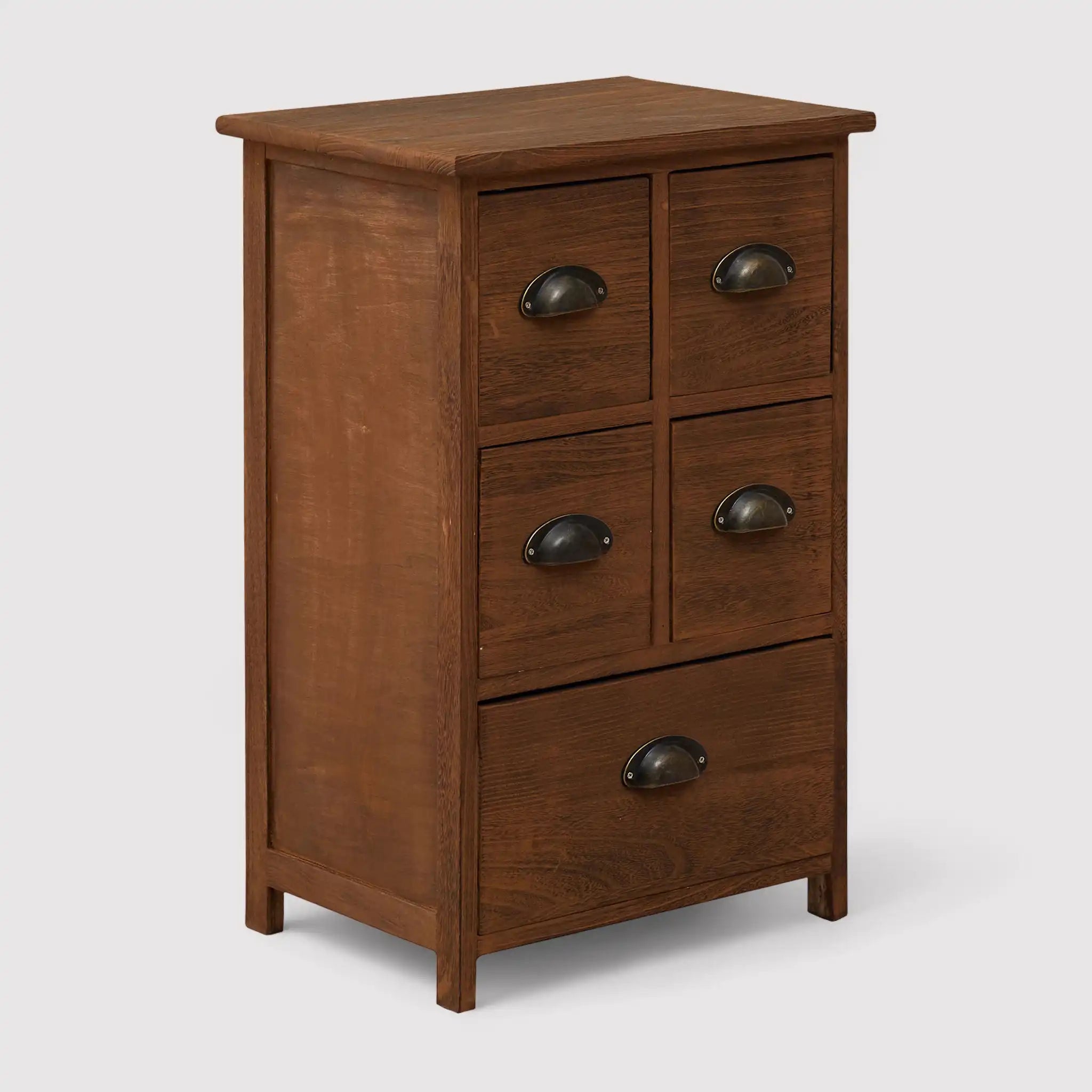 Iris - Cassettiera rustica marrone scuro in stile country