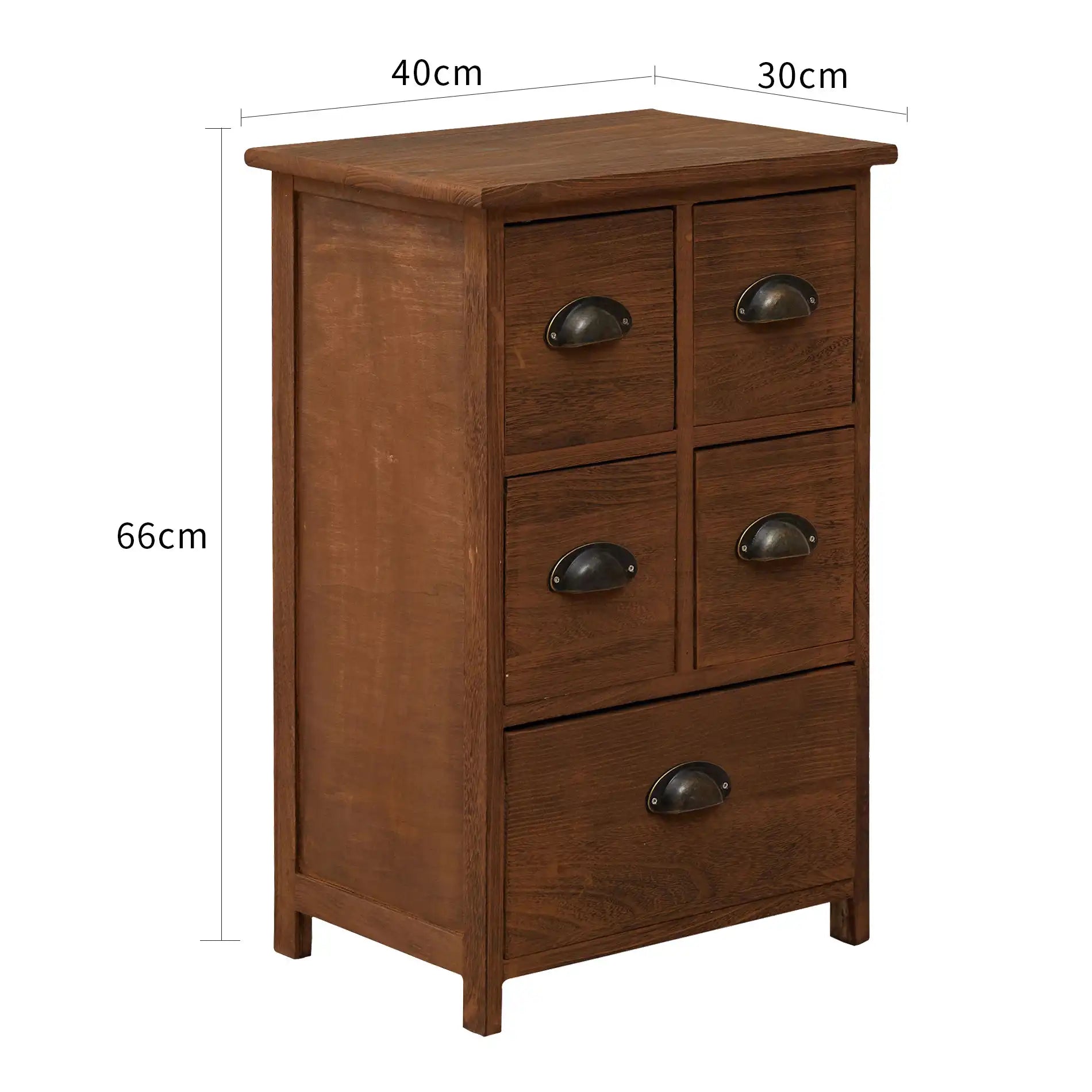 Iris - Cassettiera rustica marrone scuro in stile country