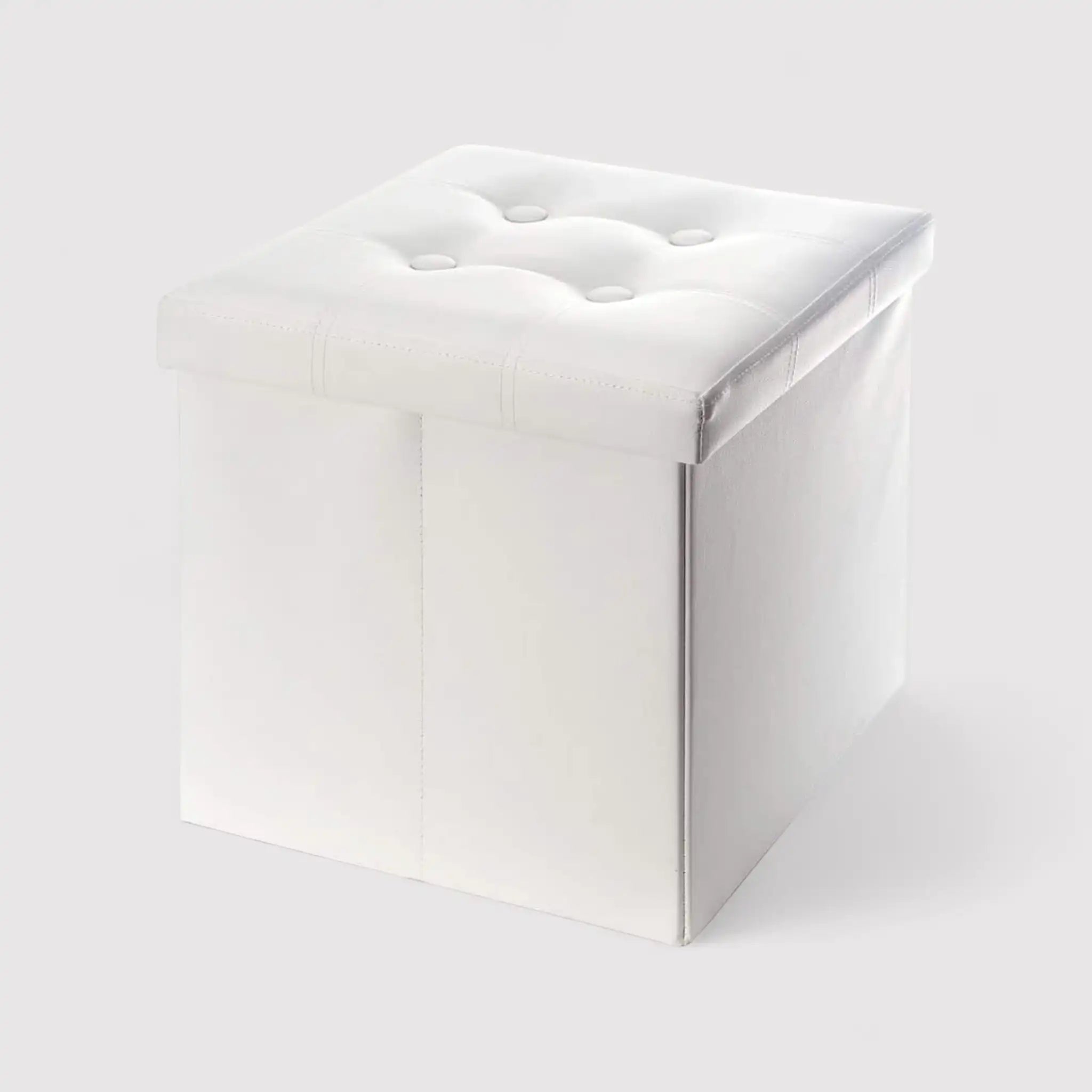 Gelsomino - Pouf bianco contenitore per salotto
