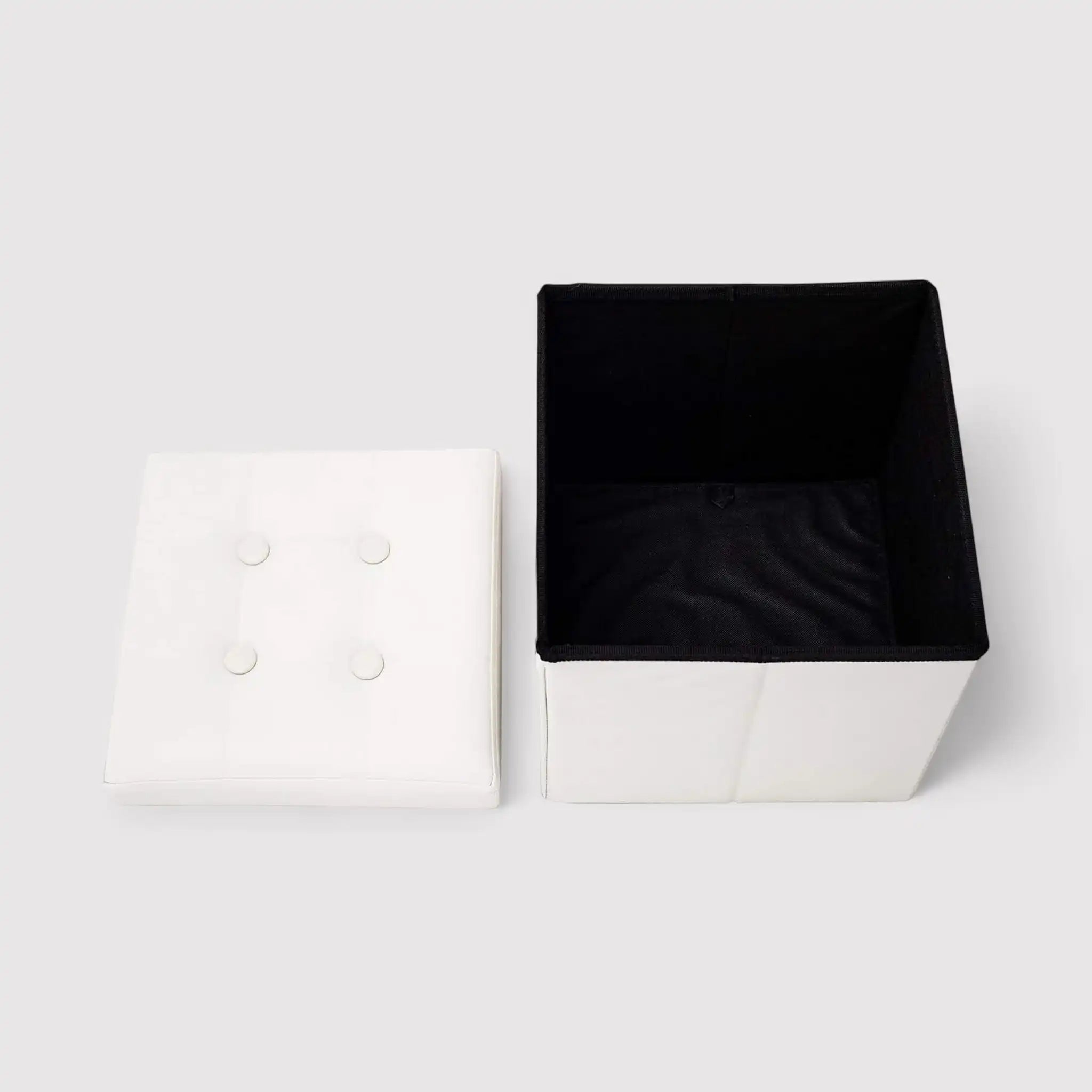 Gelsomino - Pouf bianco contenitore per salotto