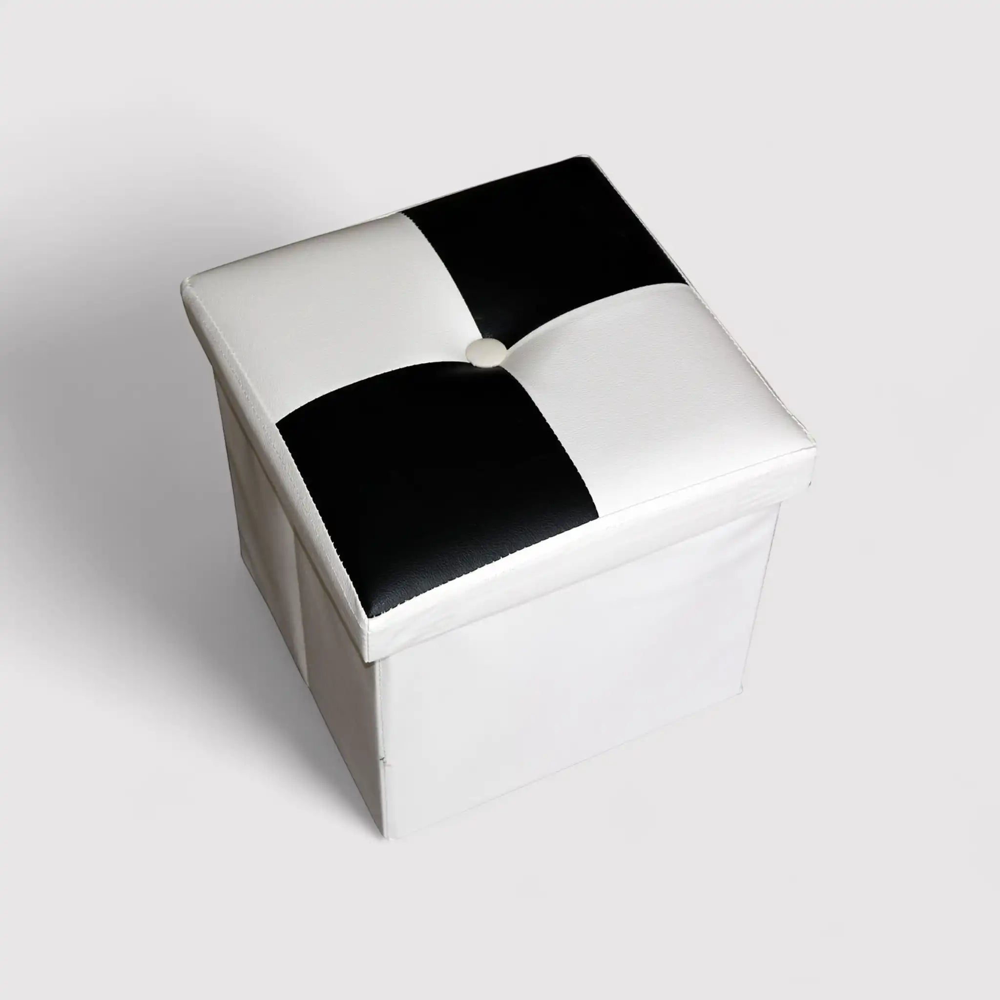 Cydonia - Pouf contenitore a cubo bianco e nero moderno