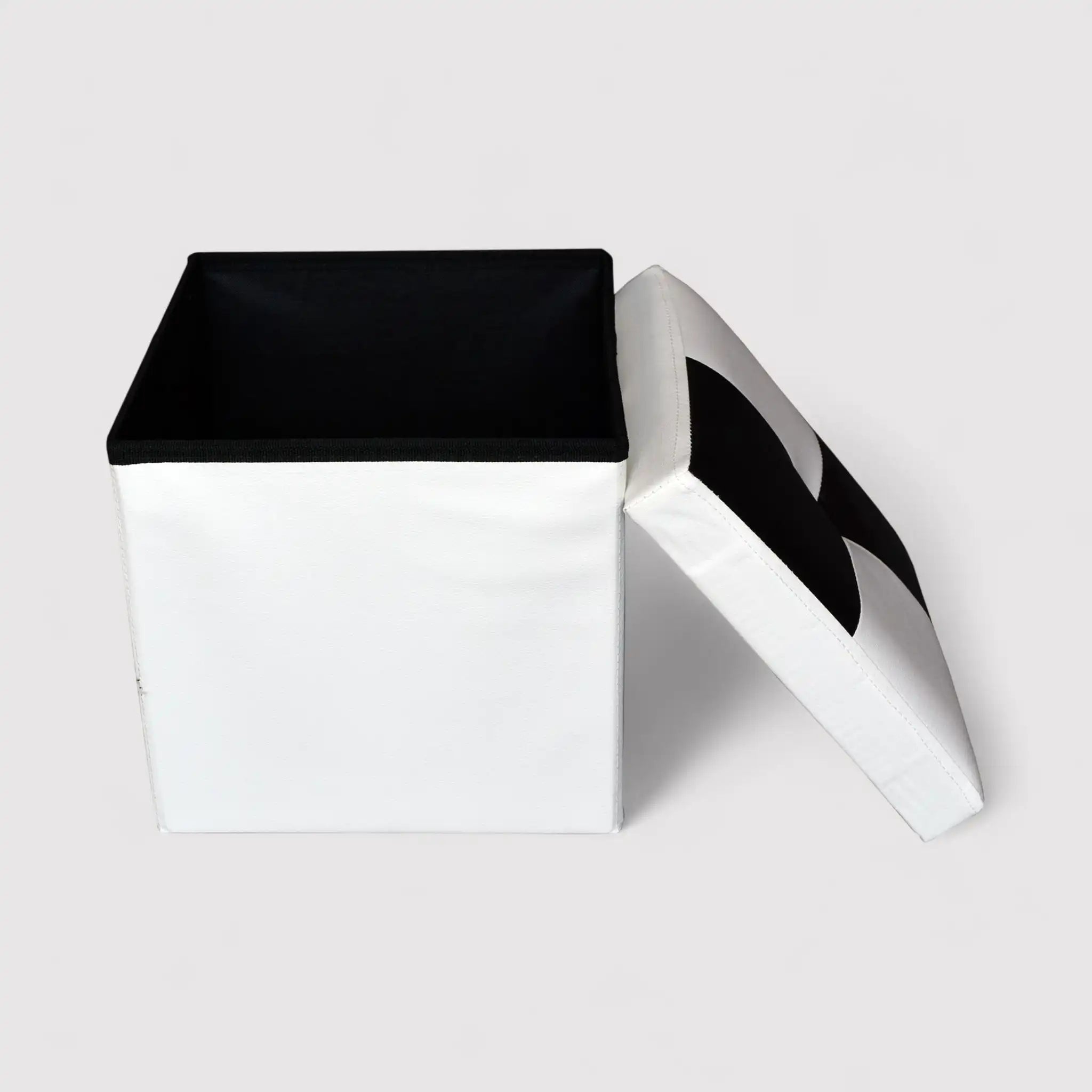 Cydonia - Pouf contenitore a cubo bianco e nero moderno