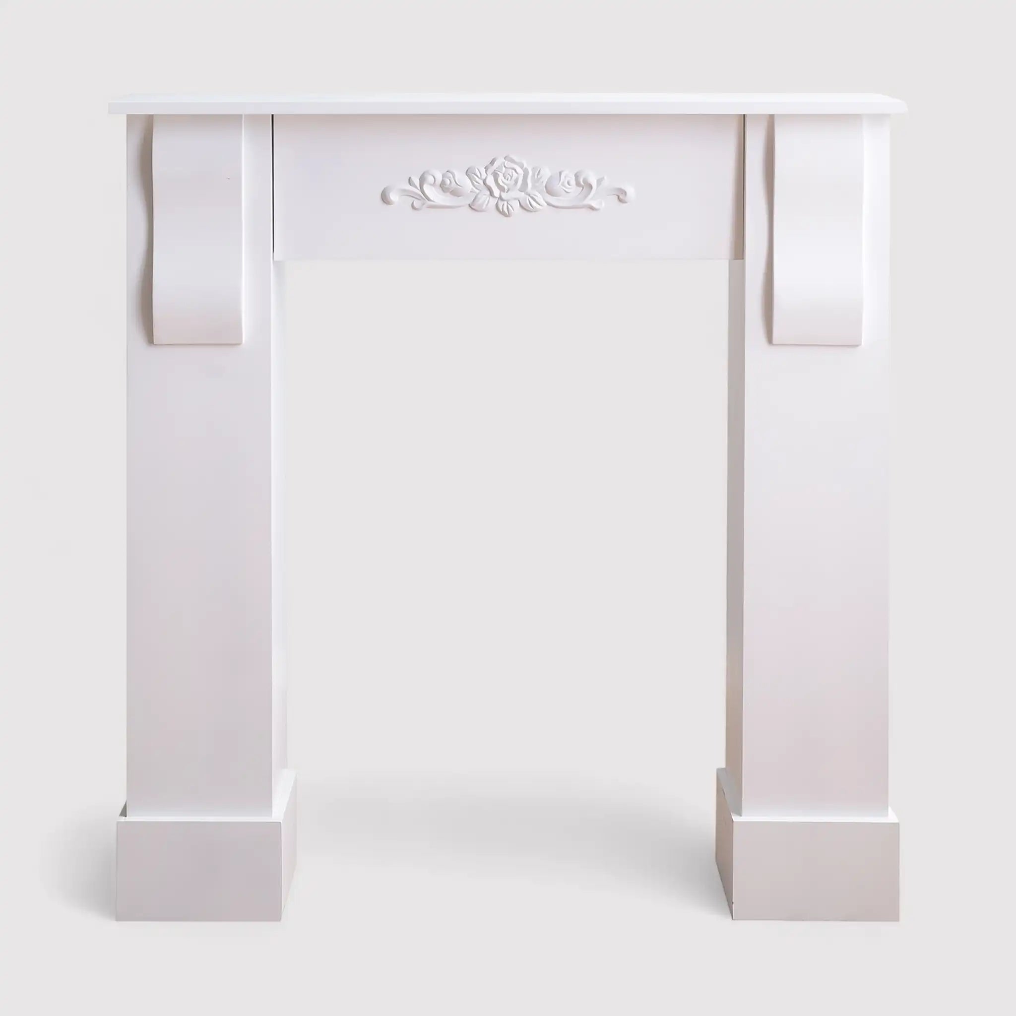 Fiordaliso - Cornice camino bianca con intarsio