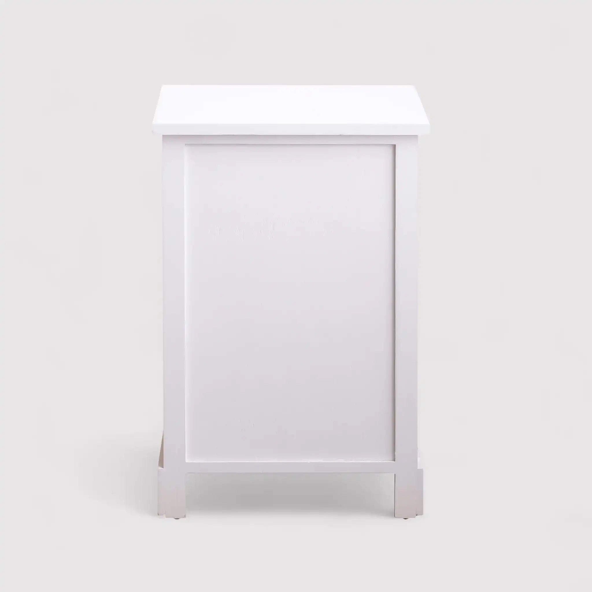 Table de chevet vintage avec 3 tiroirs en bois naturel