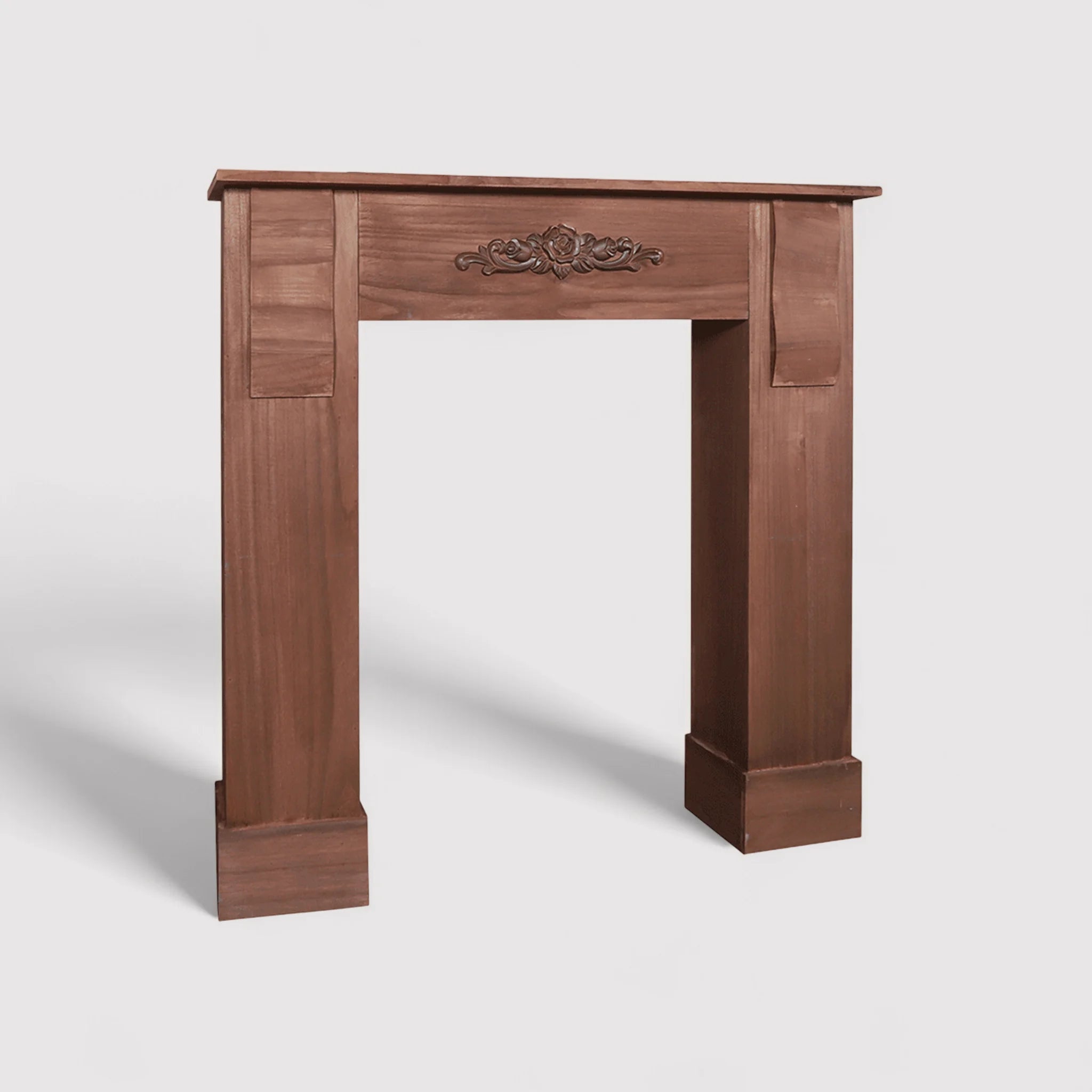 Retro style decorative brown fireplace surround