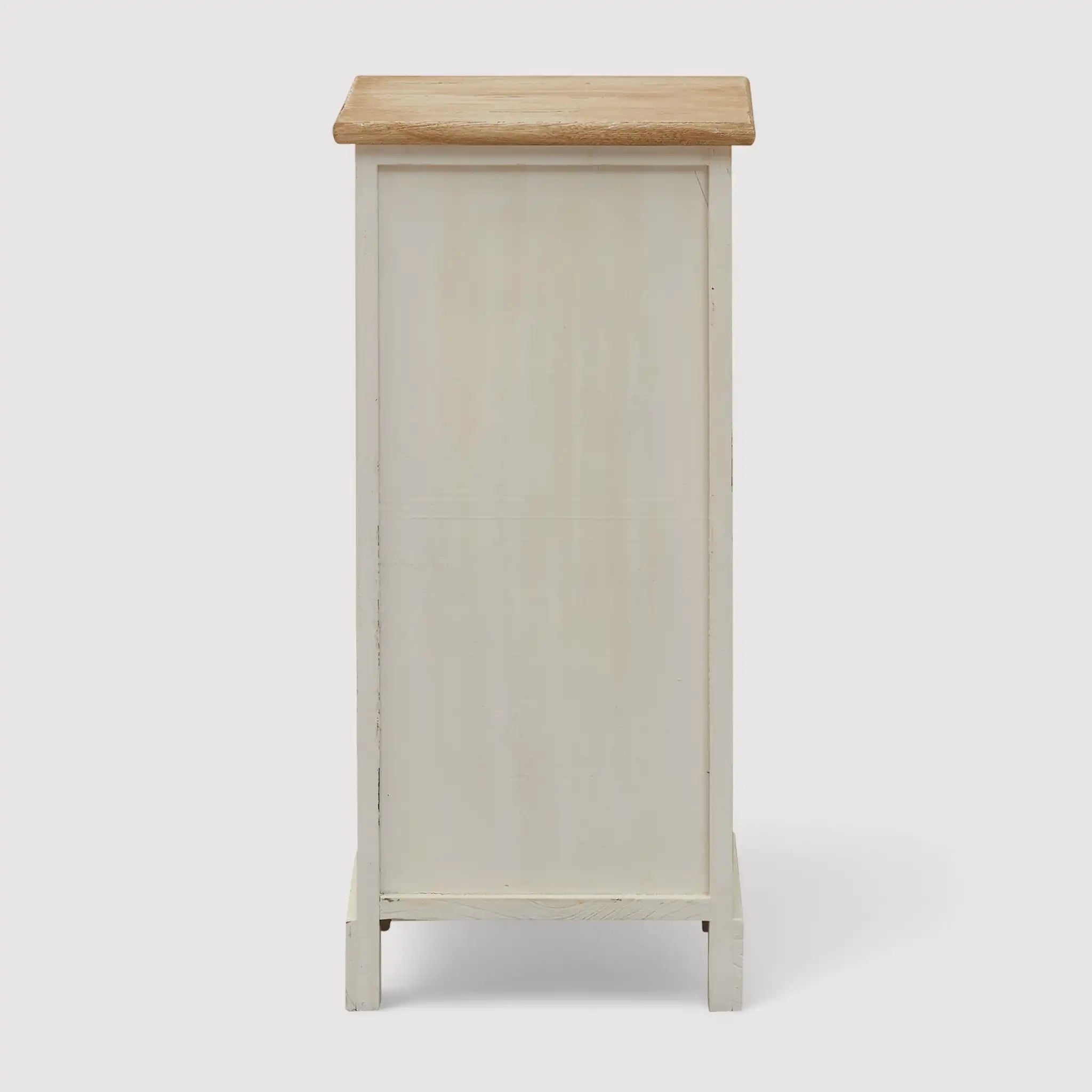 Muschio - Comodino shabby a 3 cassetti con pomelli anticati