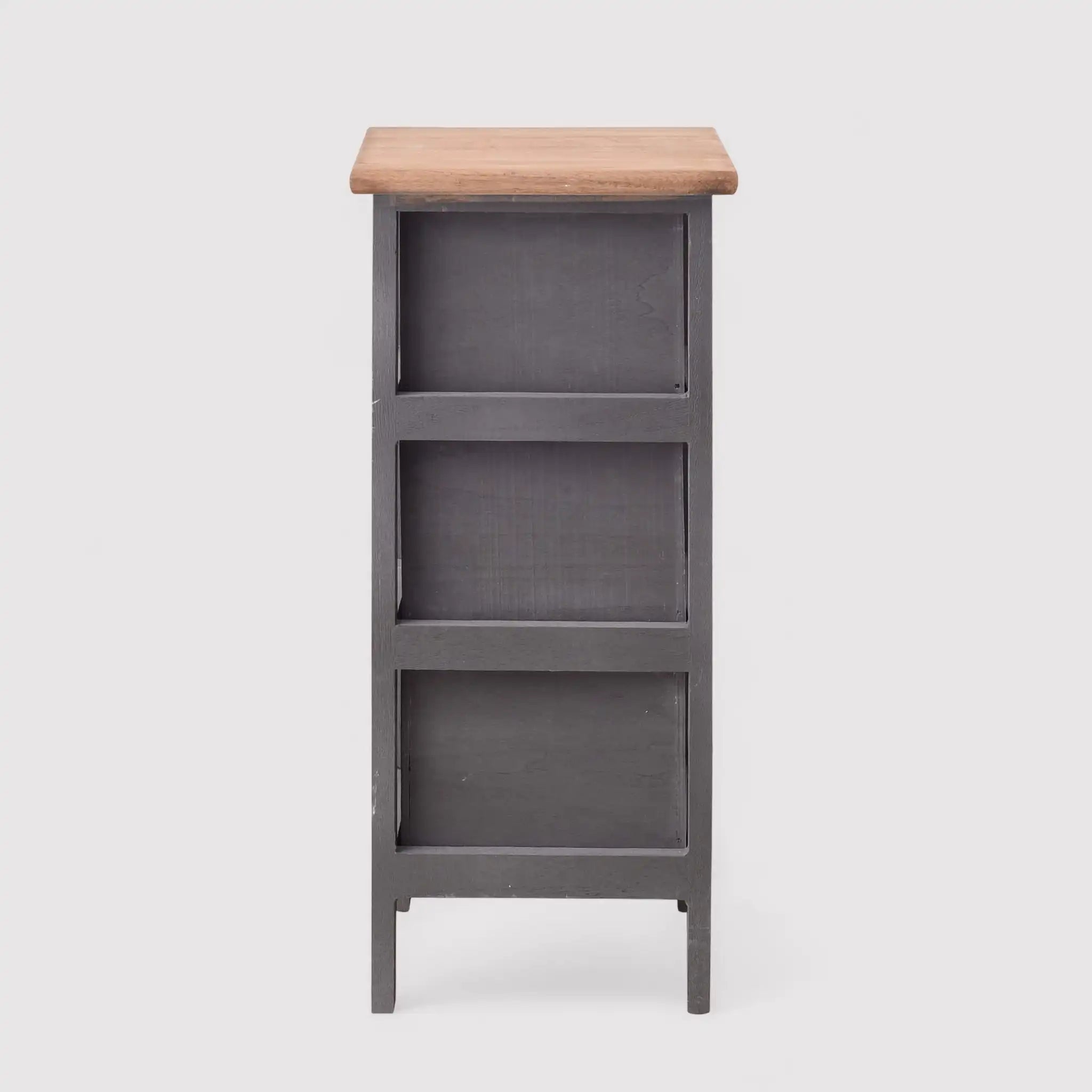 Gerbera - Comodino grigio scuro con 3 cassetti e cuori