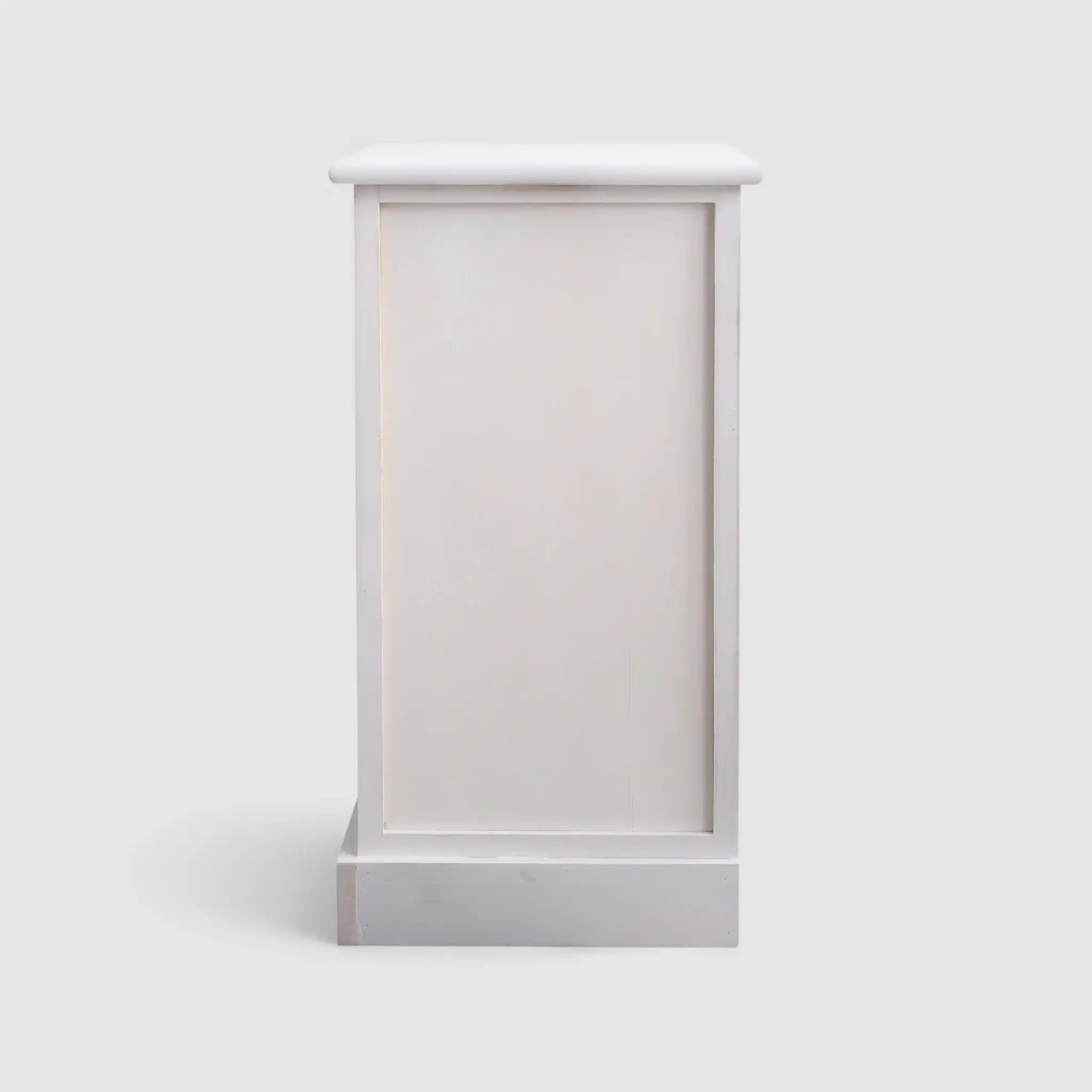 Filadelfo - Comodino bianco classico con 3 cassetti