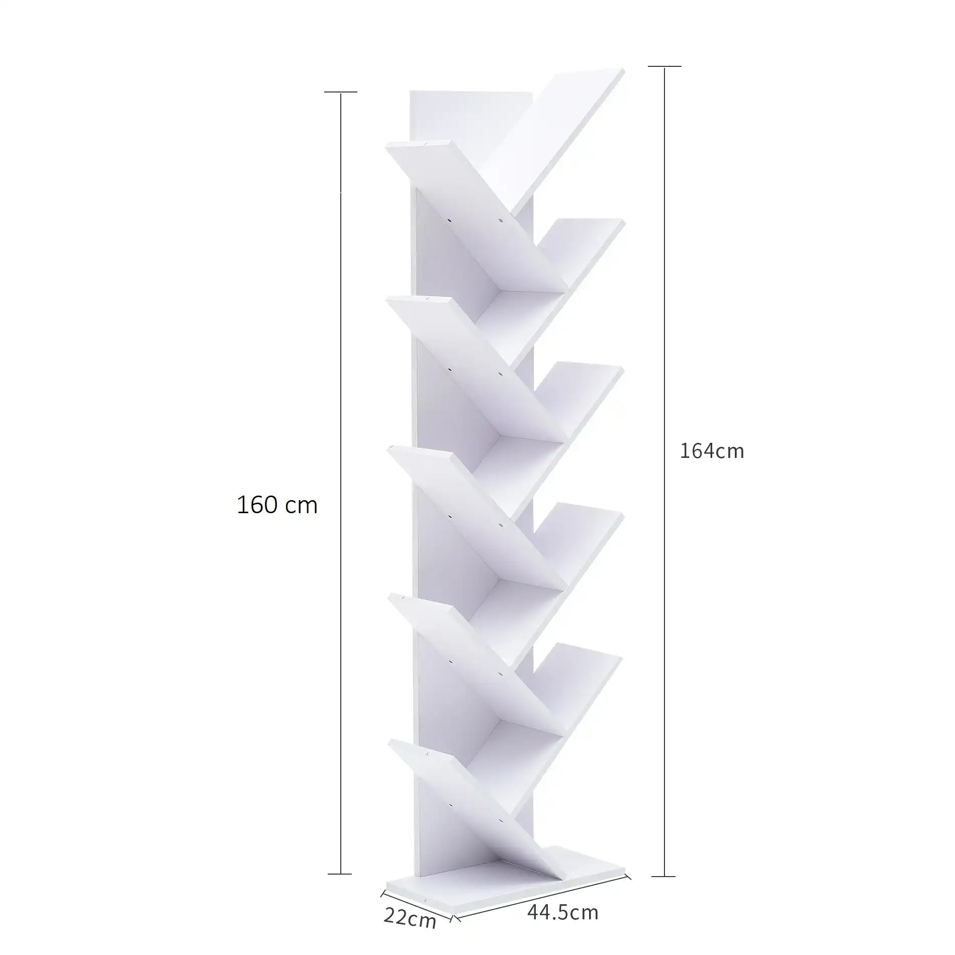 Akebia - Libreria bianca design con 10 ripiani