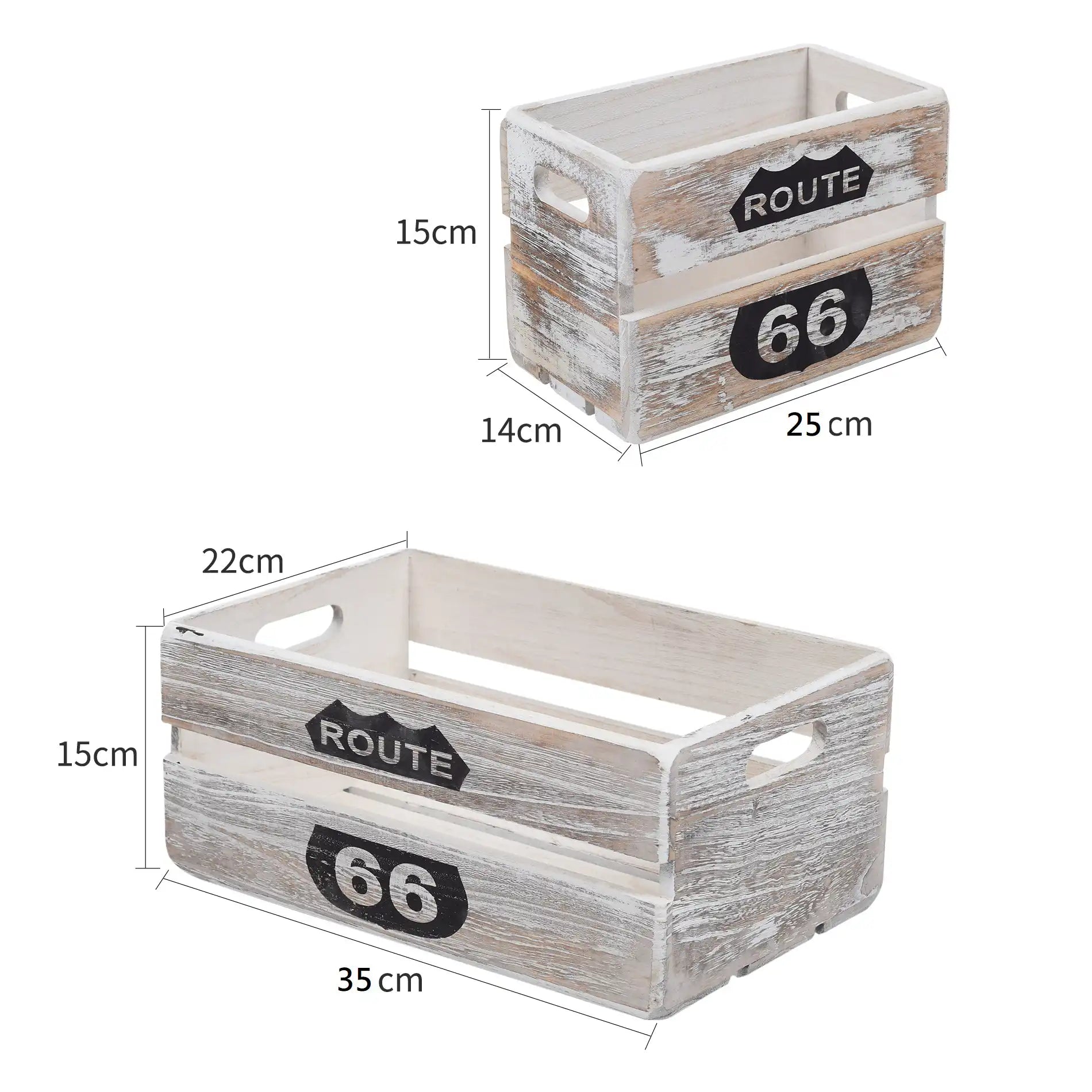 Vanda - Set di 4 cassette shabby in legno per découpage