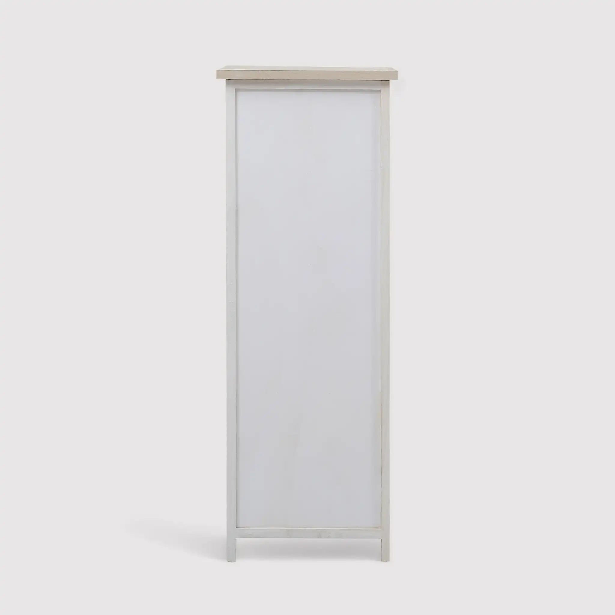 Shabby Badezimmerschrank in beige 2 Schubladen und 1 Tür dekoriert