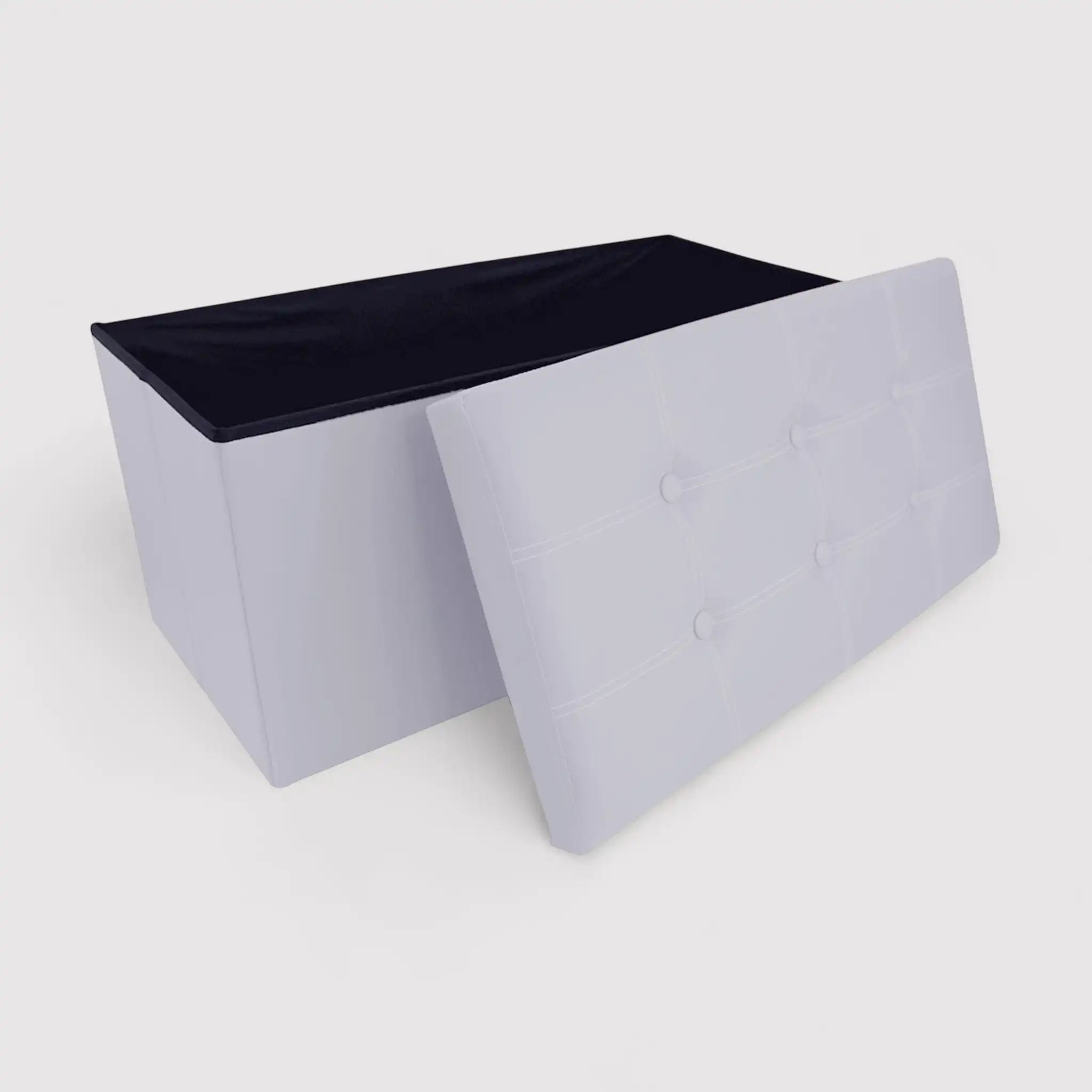 Lavatera - Pouf grigio portaoggetti ecopelle da salotto