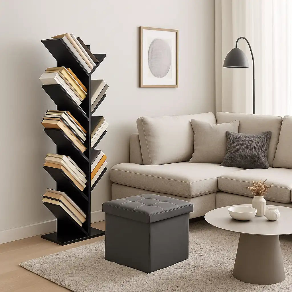 Campsis - Libreria da salotto design nera