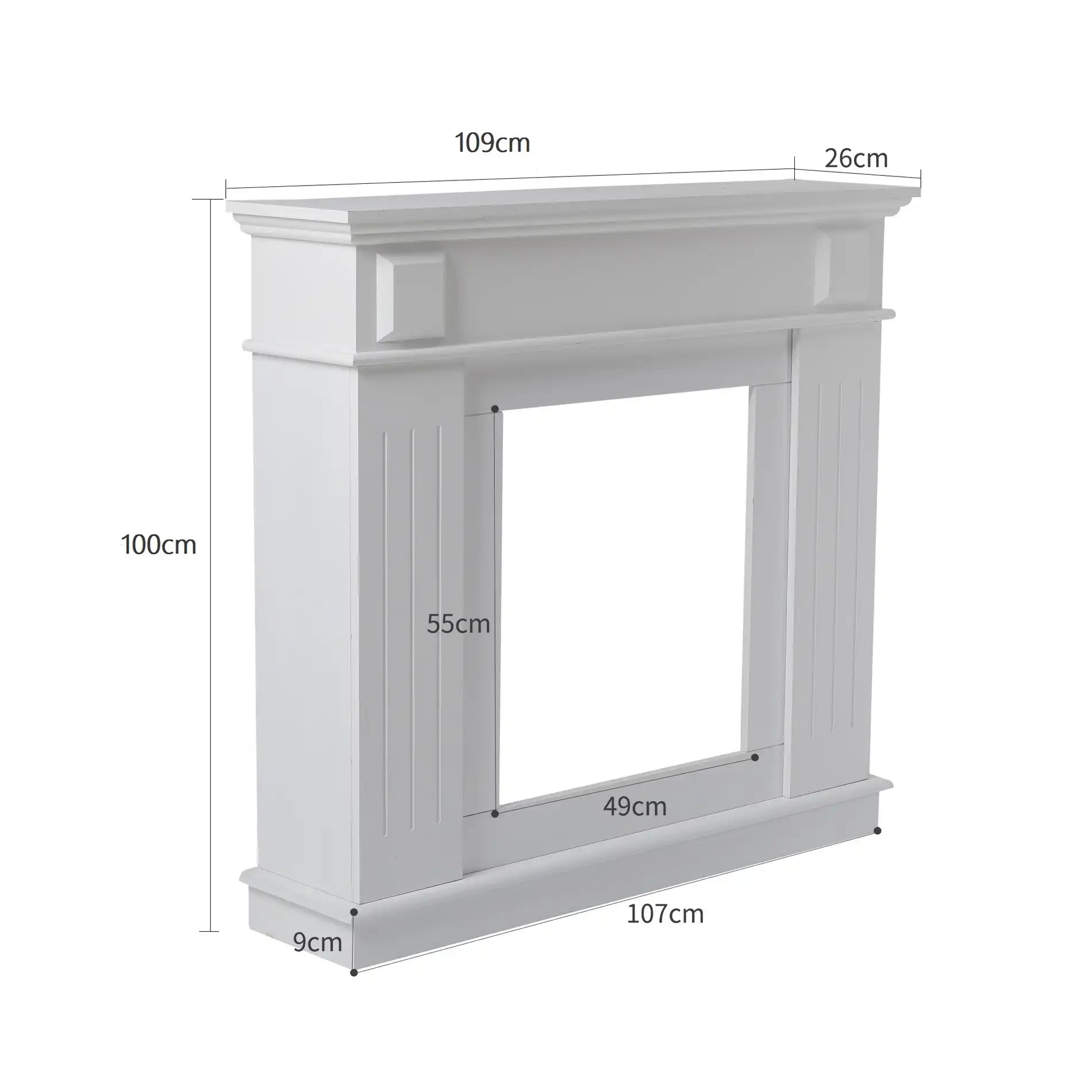 Magnolia - Cornice camino decorativa bianca classica
