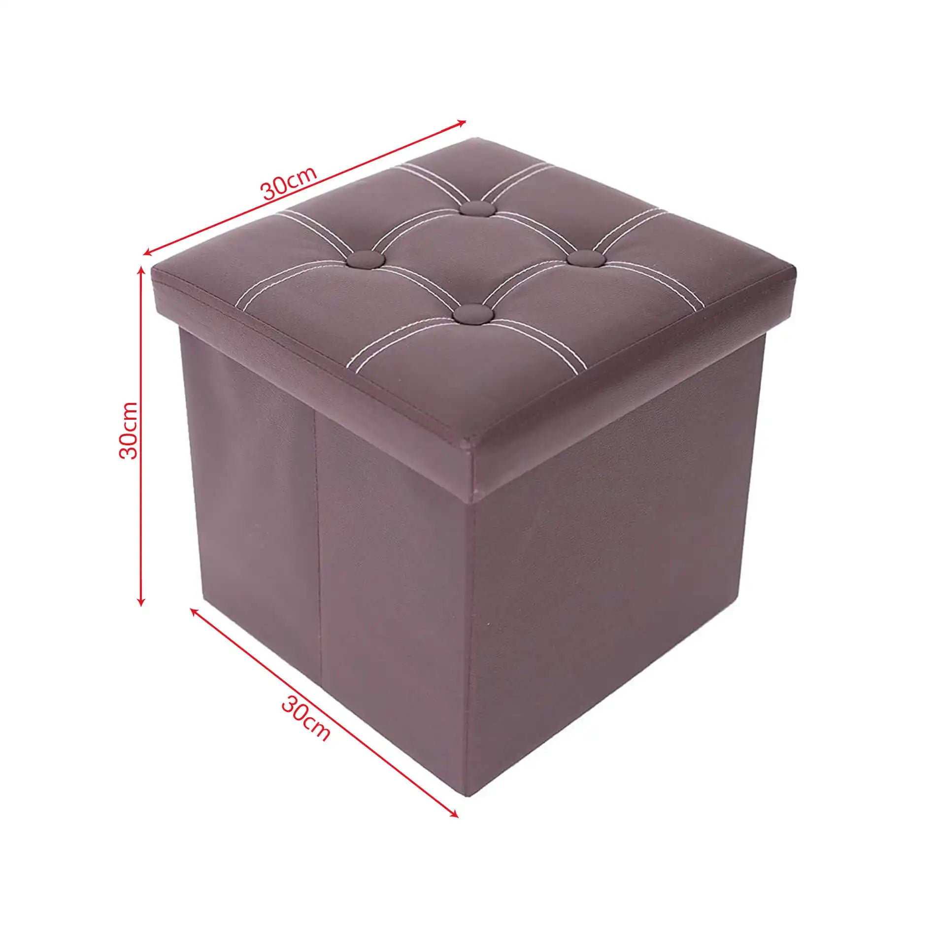 Lewisia - Pouf contenitore quadrato marrone e imbottito