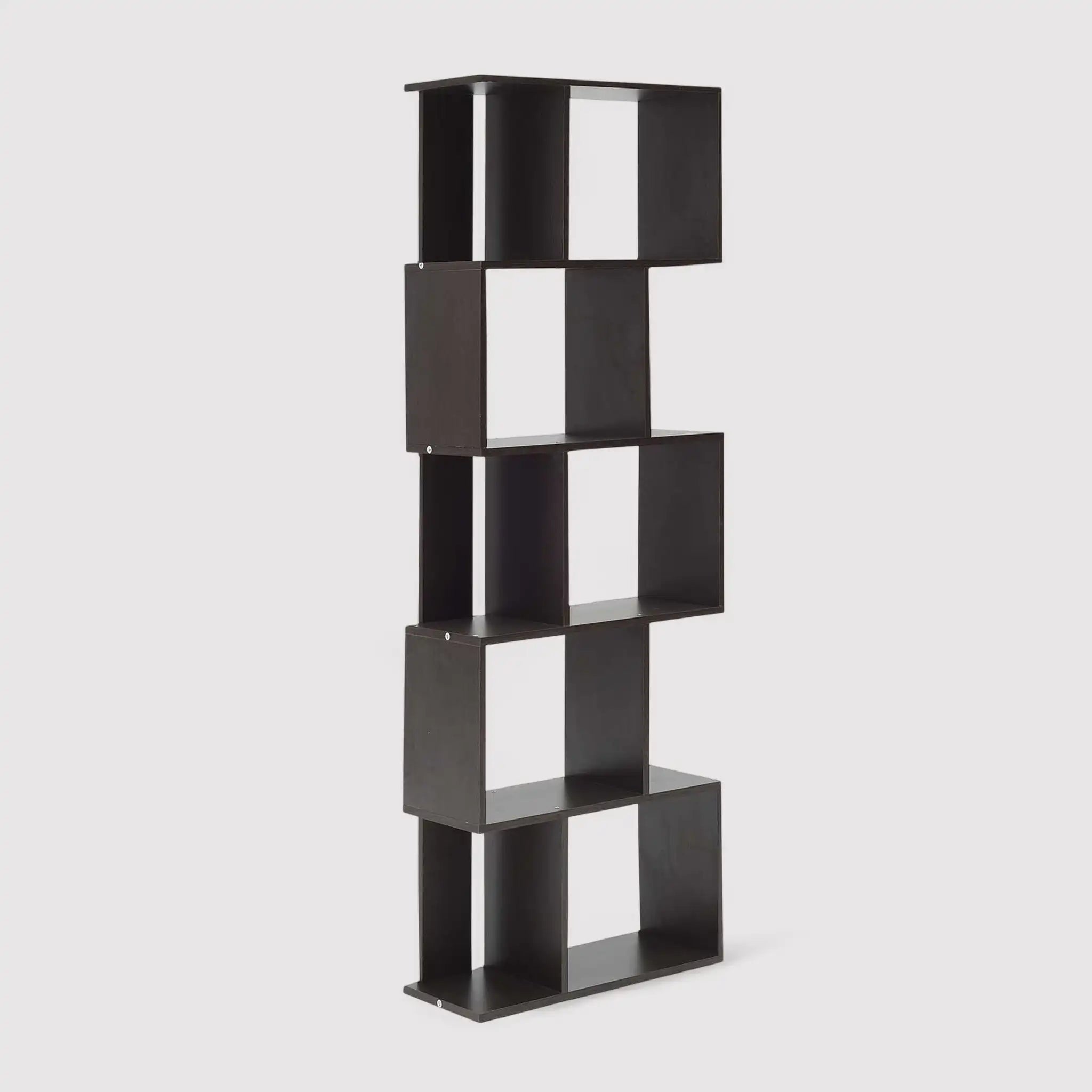 Taro - Libreria moderna a scaffali marrone wengé con 5 ripiani