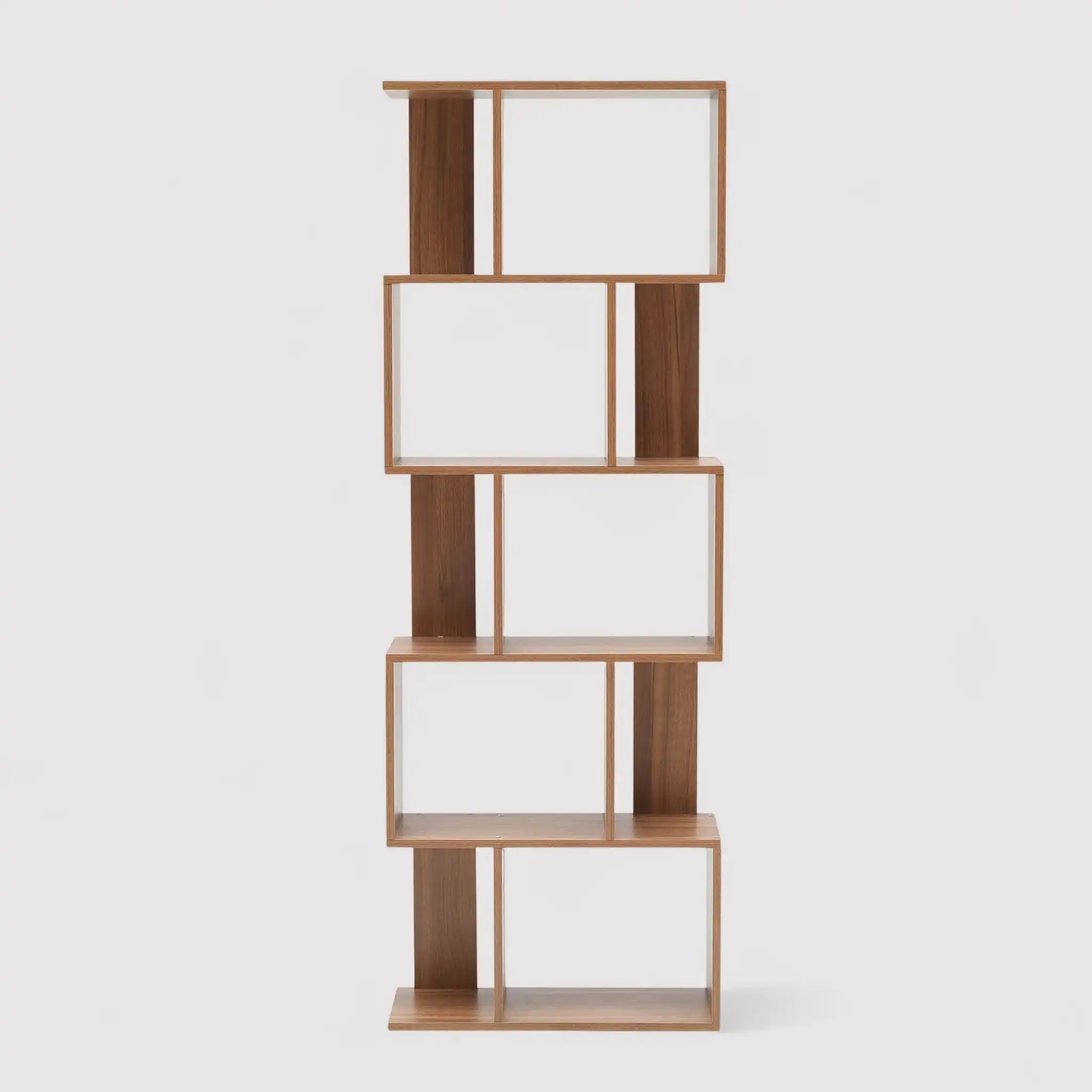 Thunbergia - Libreria marrone color rovere con 5 mensole